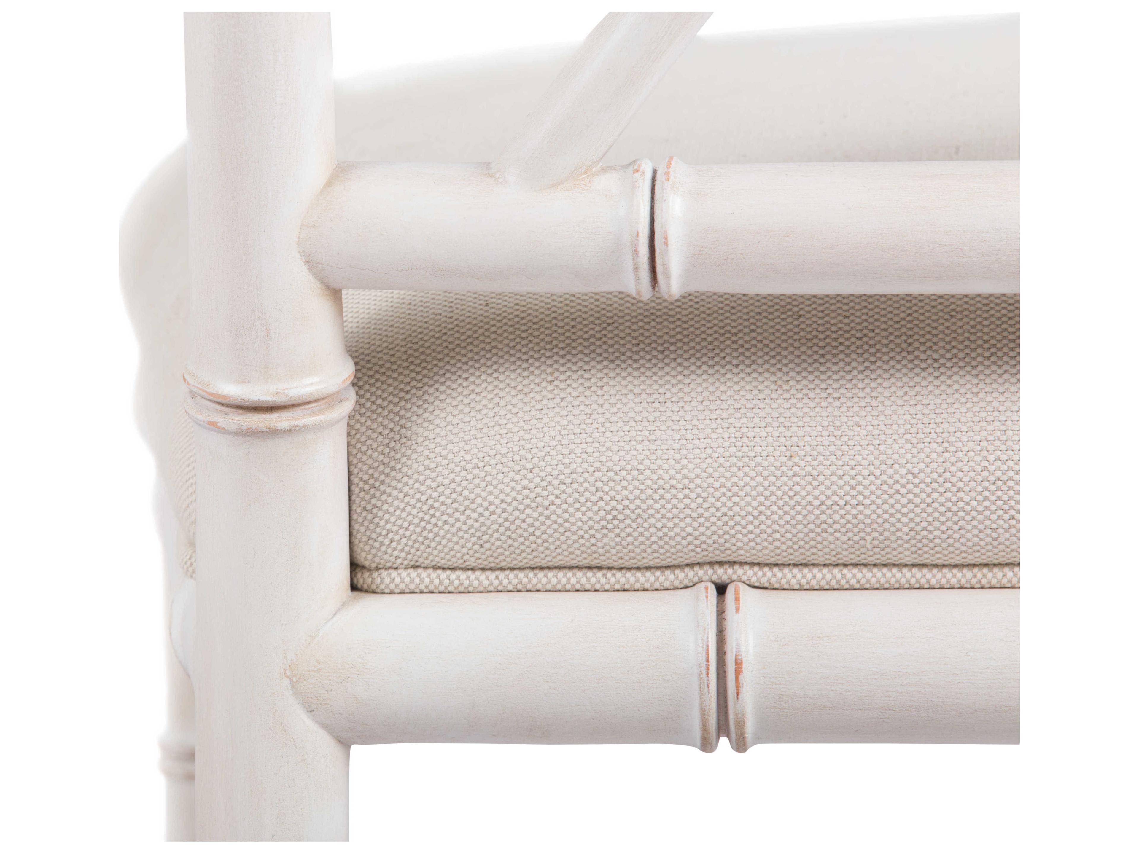 Century Furniture Curate Mahogany Wood White Upholstered Side Dining Chair