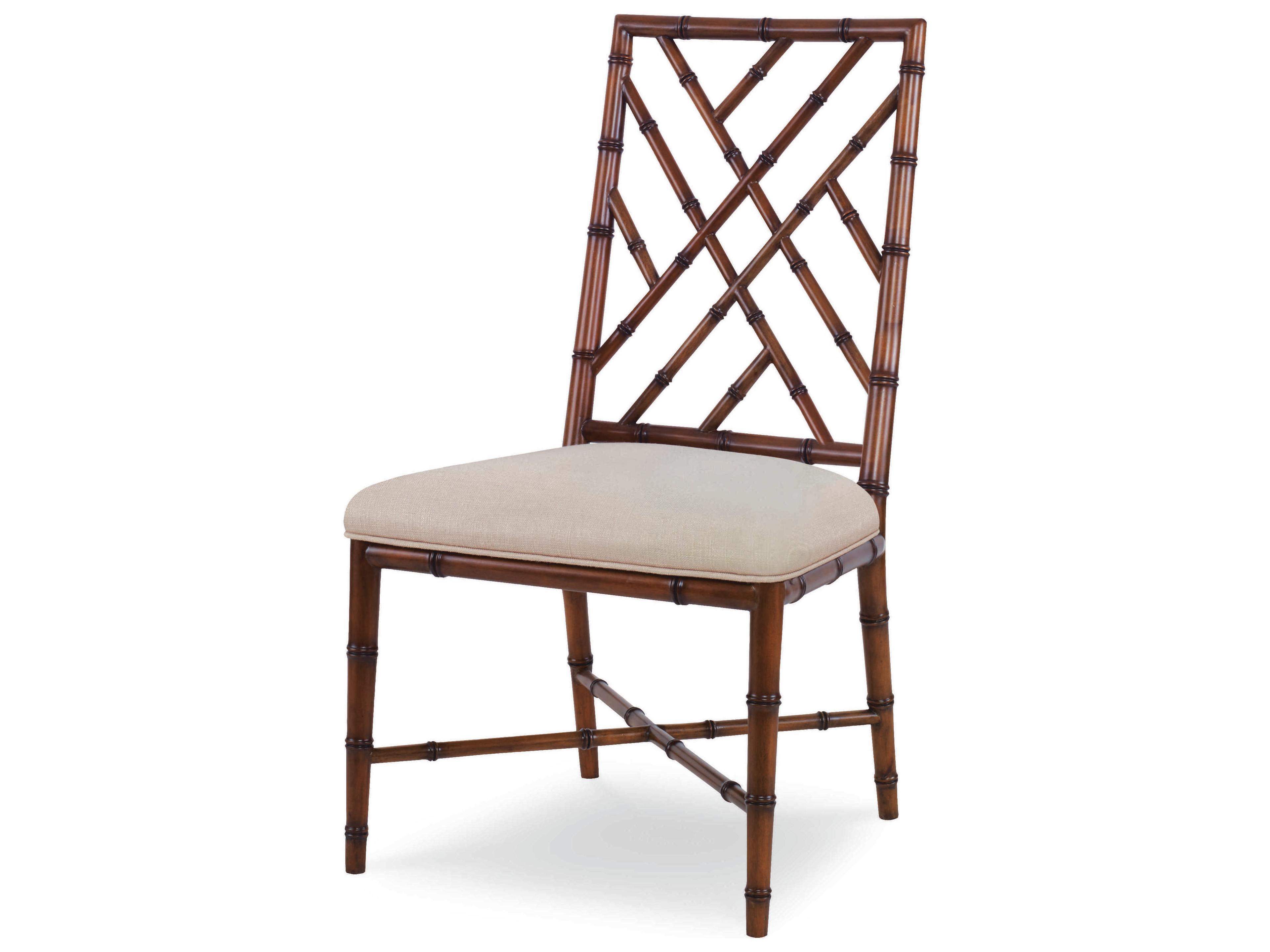 Century Furniture Curate Mahogany Wood Brown Upholstered Side Dining Chair