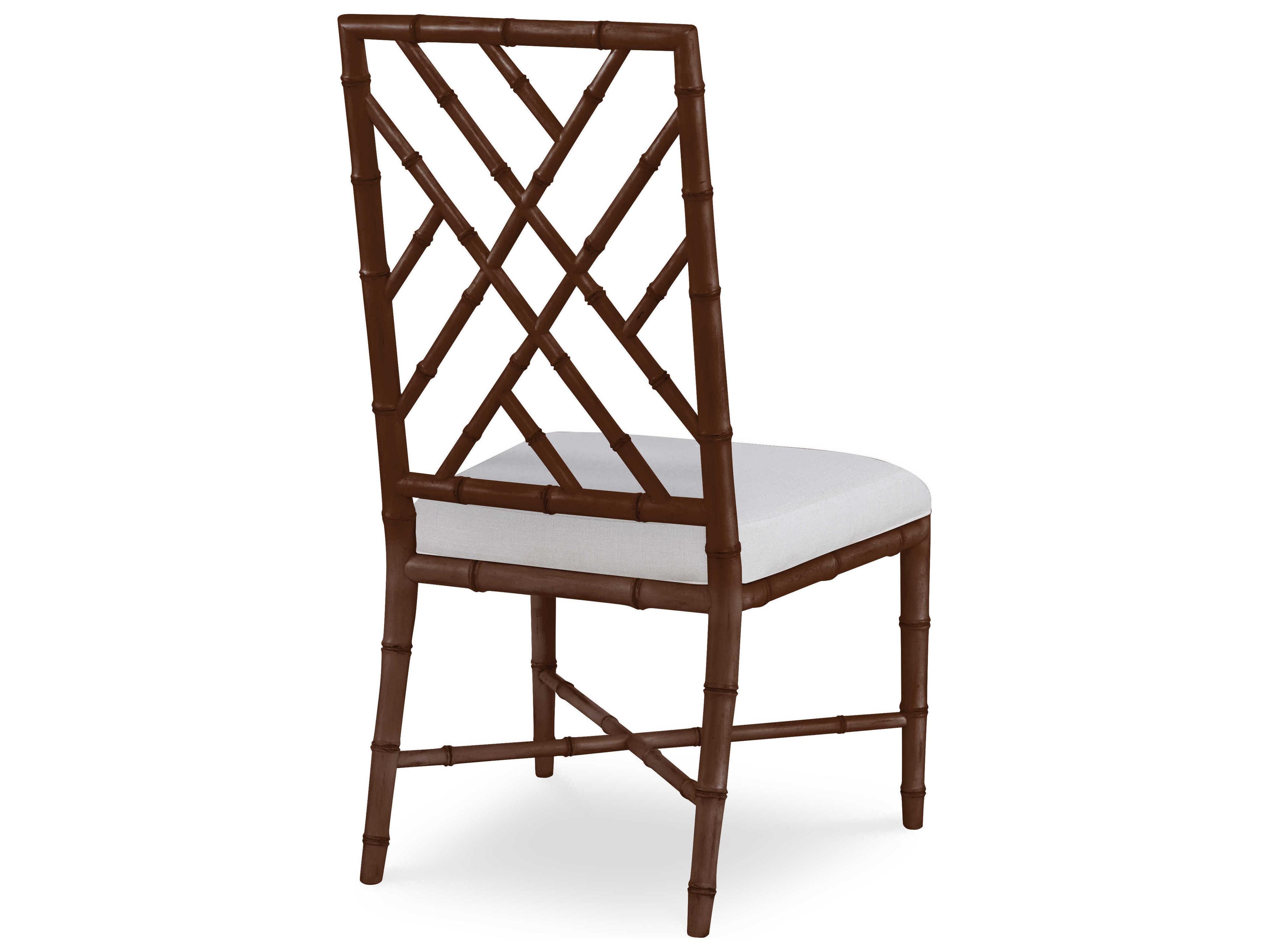 Century Furniture Curate Mahogany Wood Brown Upholstered Side Dining Chair