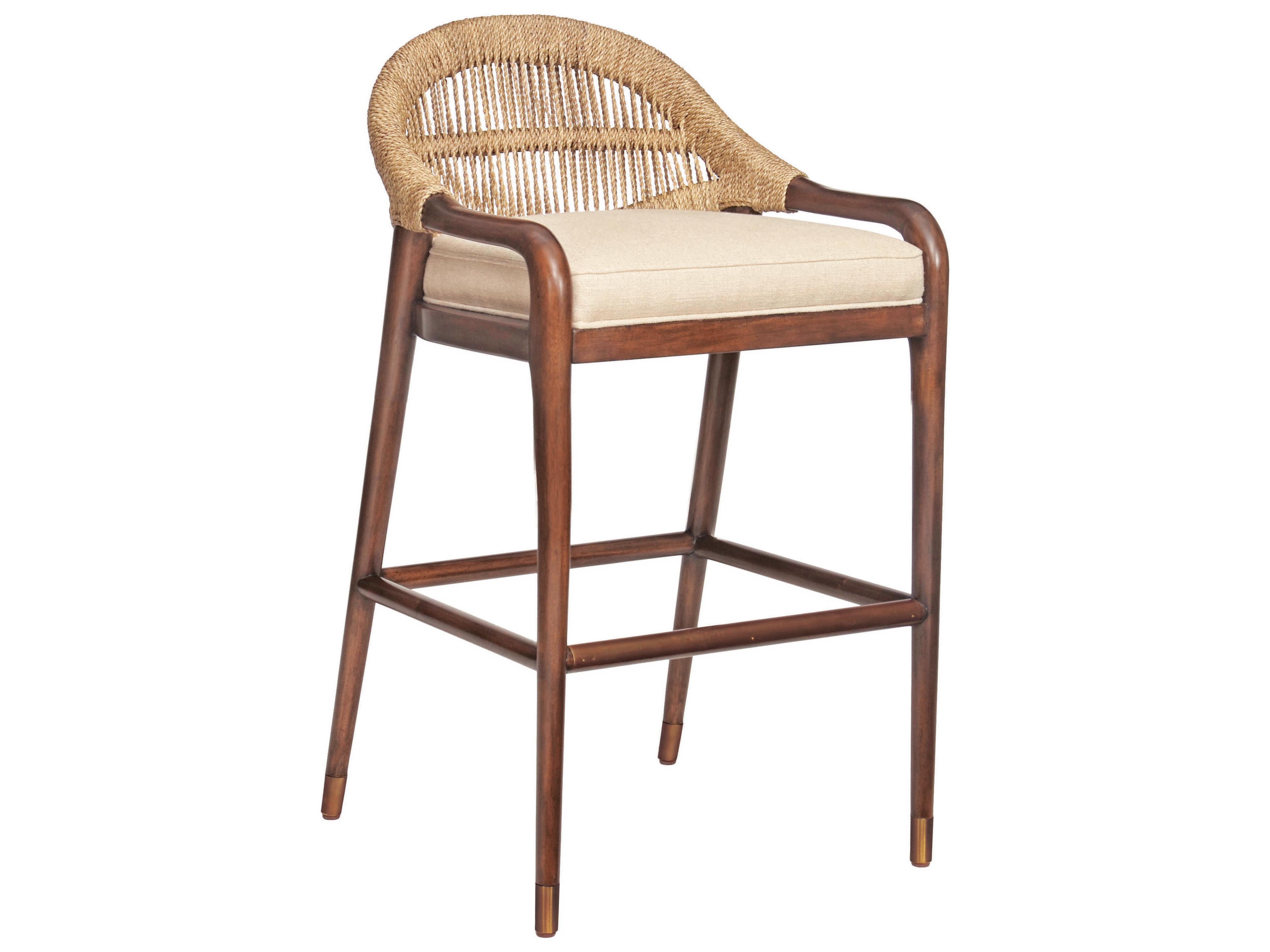 Century Furniture Curate Upholstered Mahogany Wood Counter Stool