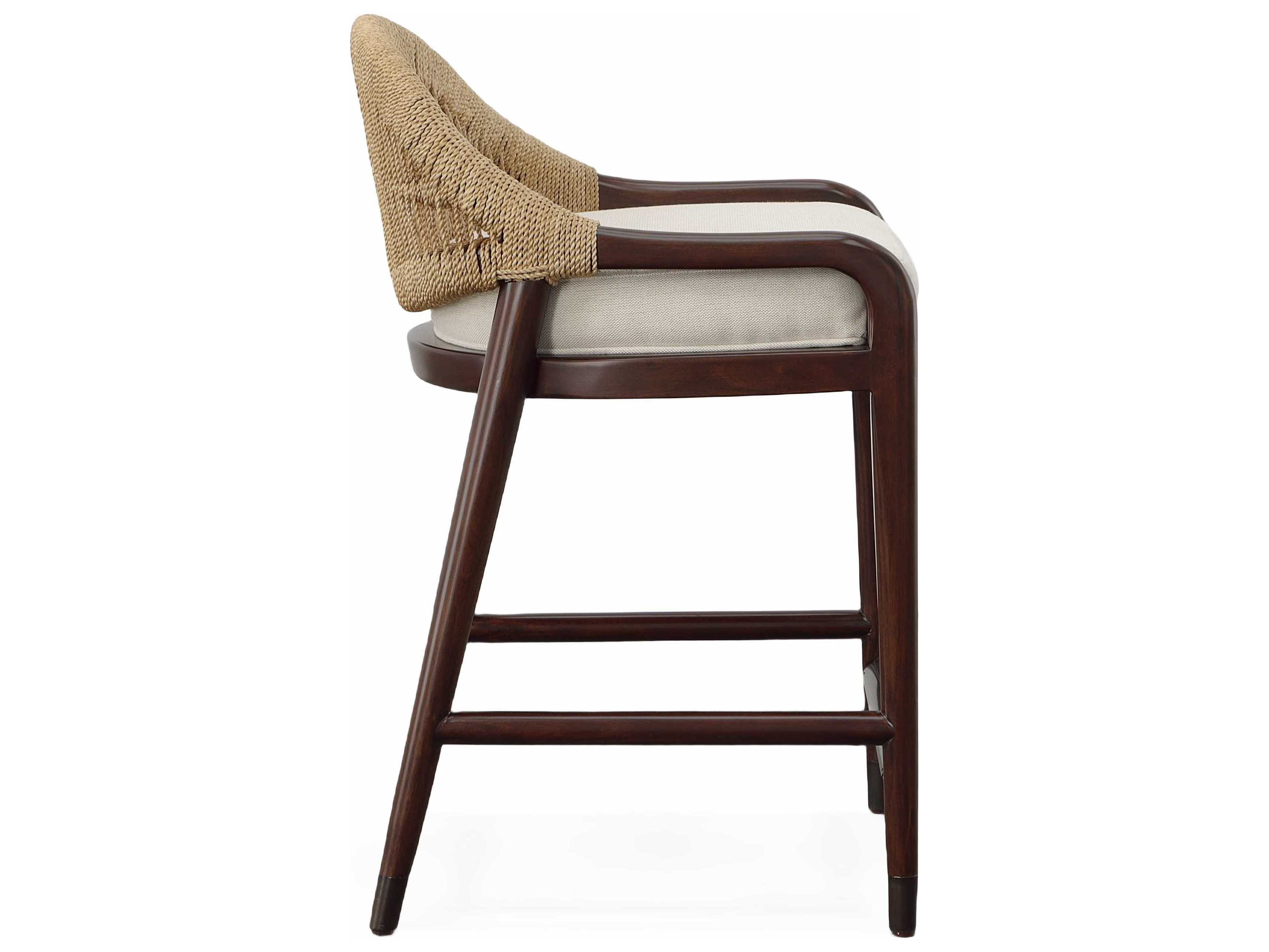 Century Furniture Curate Upholstered Mahogany Wood Counter Stool