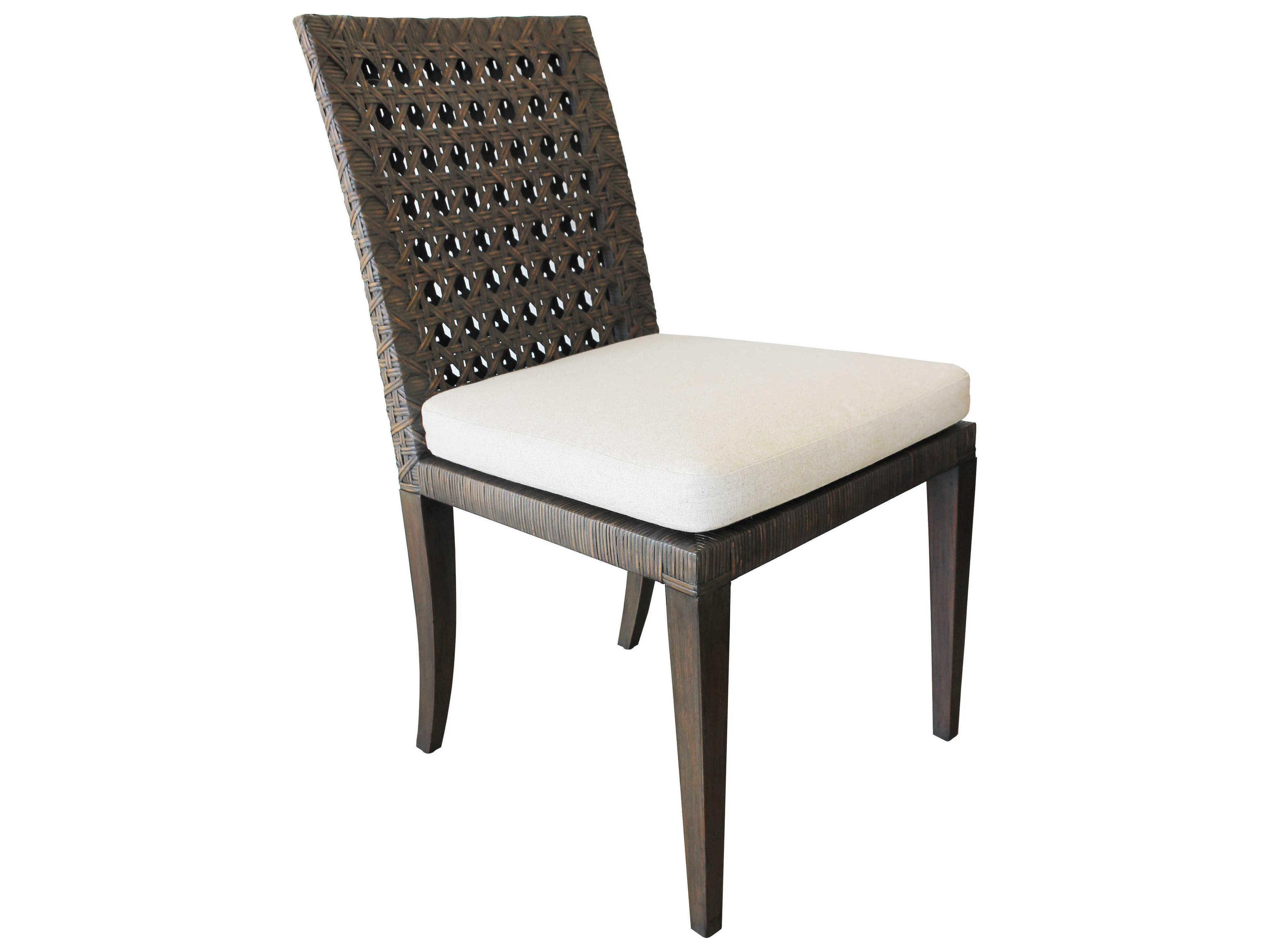 Century Furniture Curate Mahogany Wood Brown Upholstered Side Dining Chair