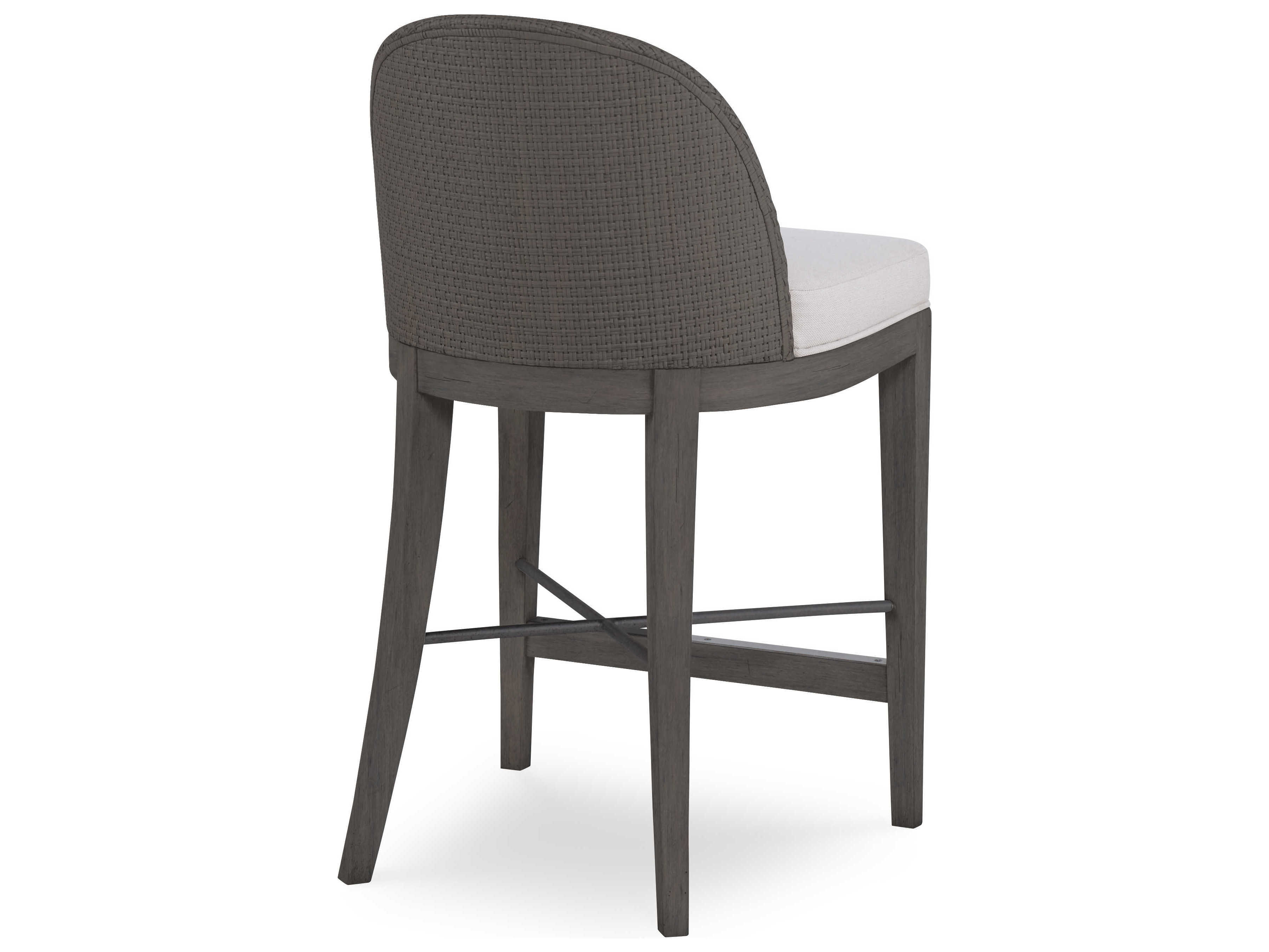 Century Furniture Curate Upholstered Mahogany Wood Mink Flax Counter Stool