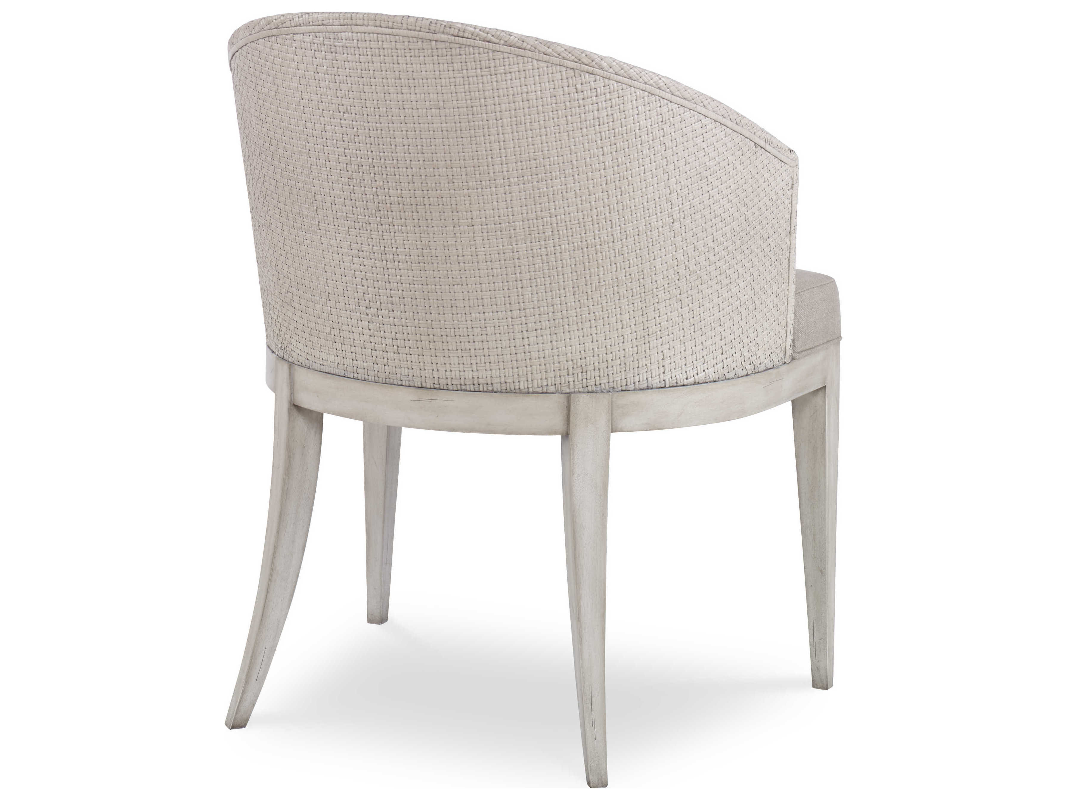 Century Furniture Curate Mahogany Wood White Upholstered Side Dining Chair