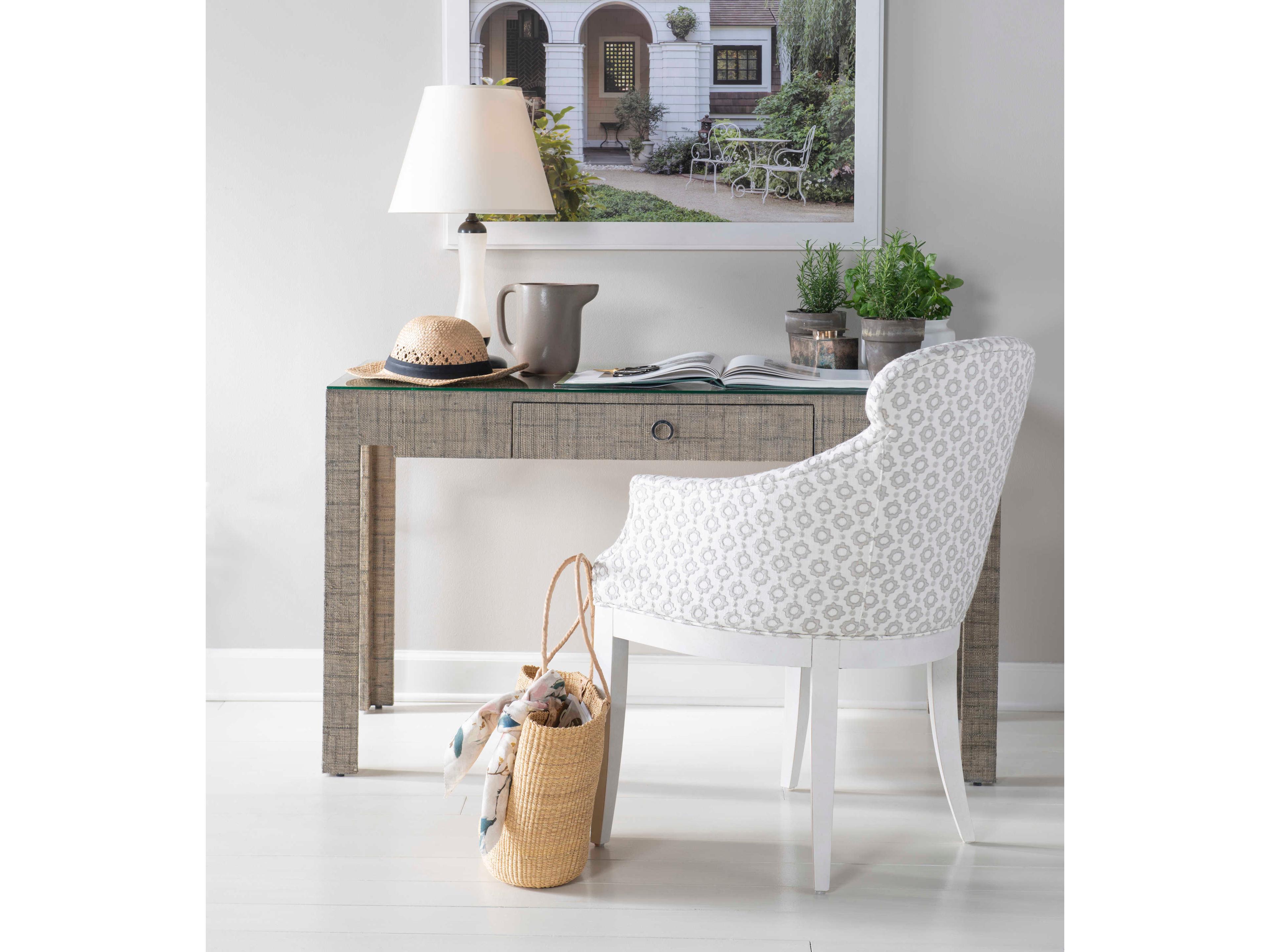 Century Furniture Curate French Grey Mahogany Wood Secretary Desk