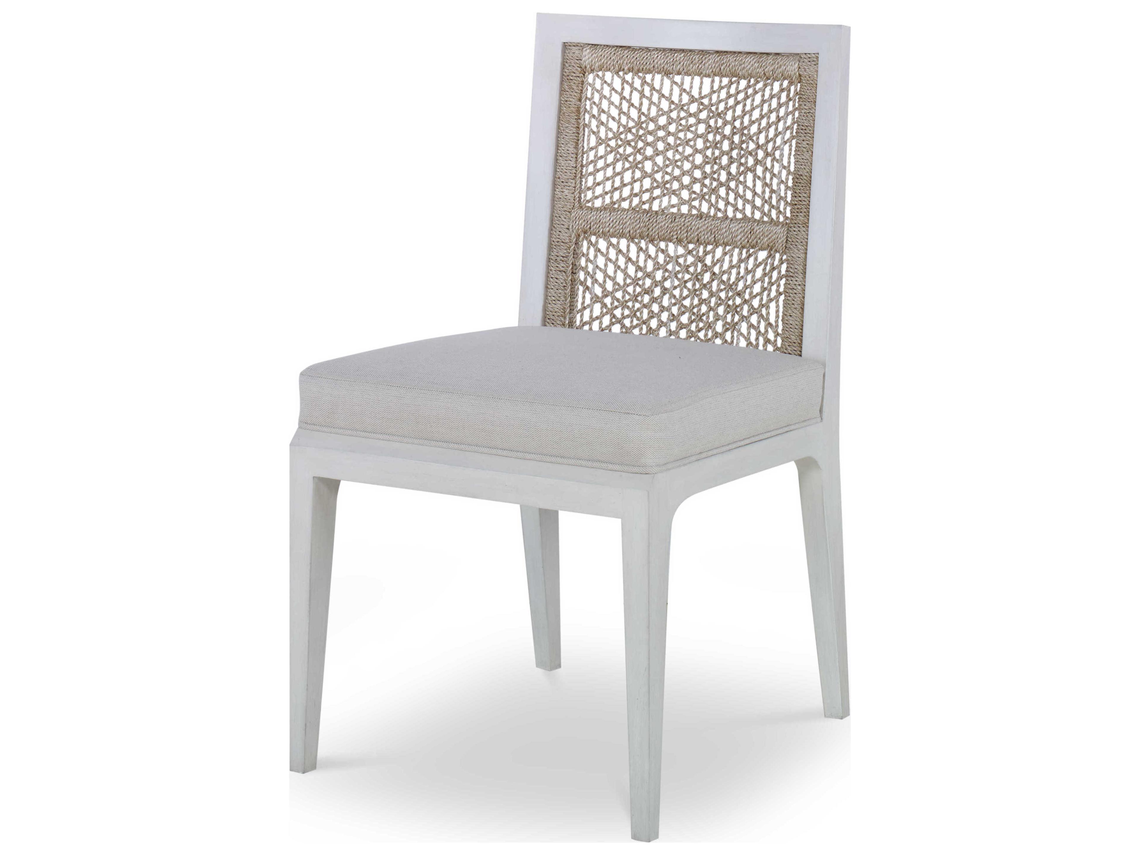 Century Furniture Curate Hardwood White Upholstered Side Dining Chair