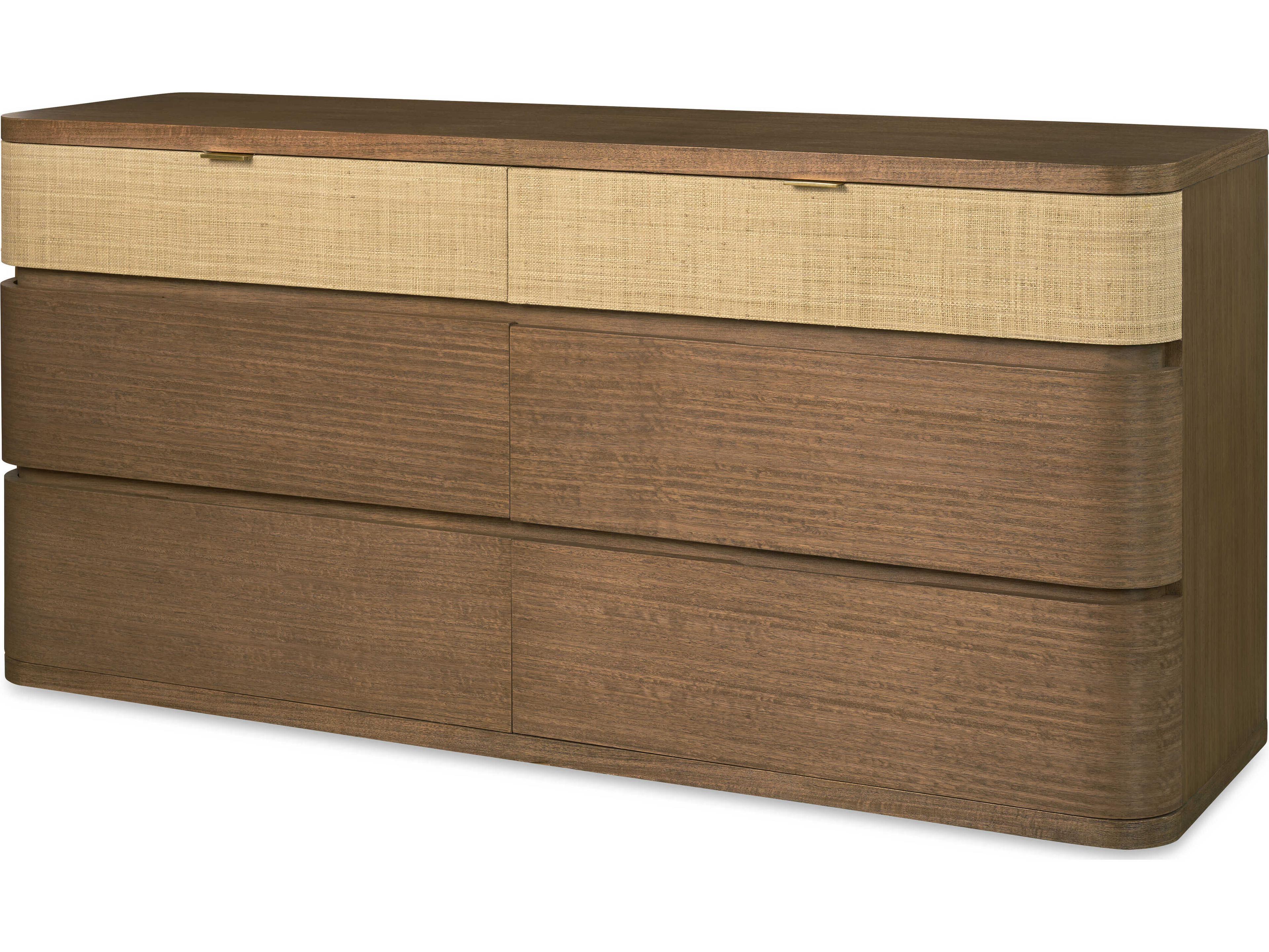Century Furniture Curate Cruz 6-Drawers Natural Mahogany Wood Double Dresser