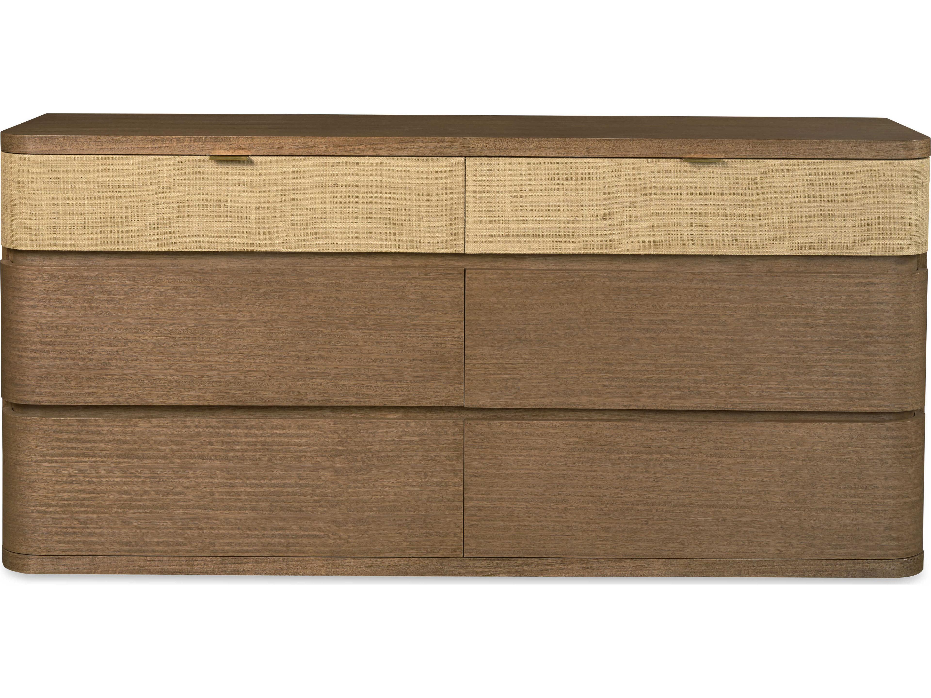 Century Furniture Curate Cruz 6-Drawers Natural Mahogany Wood Double Dresser