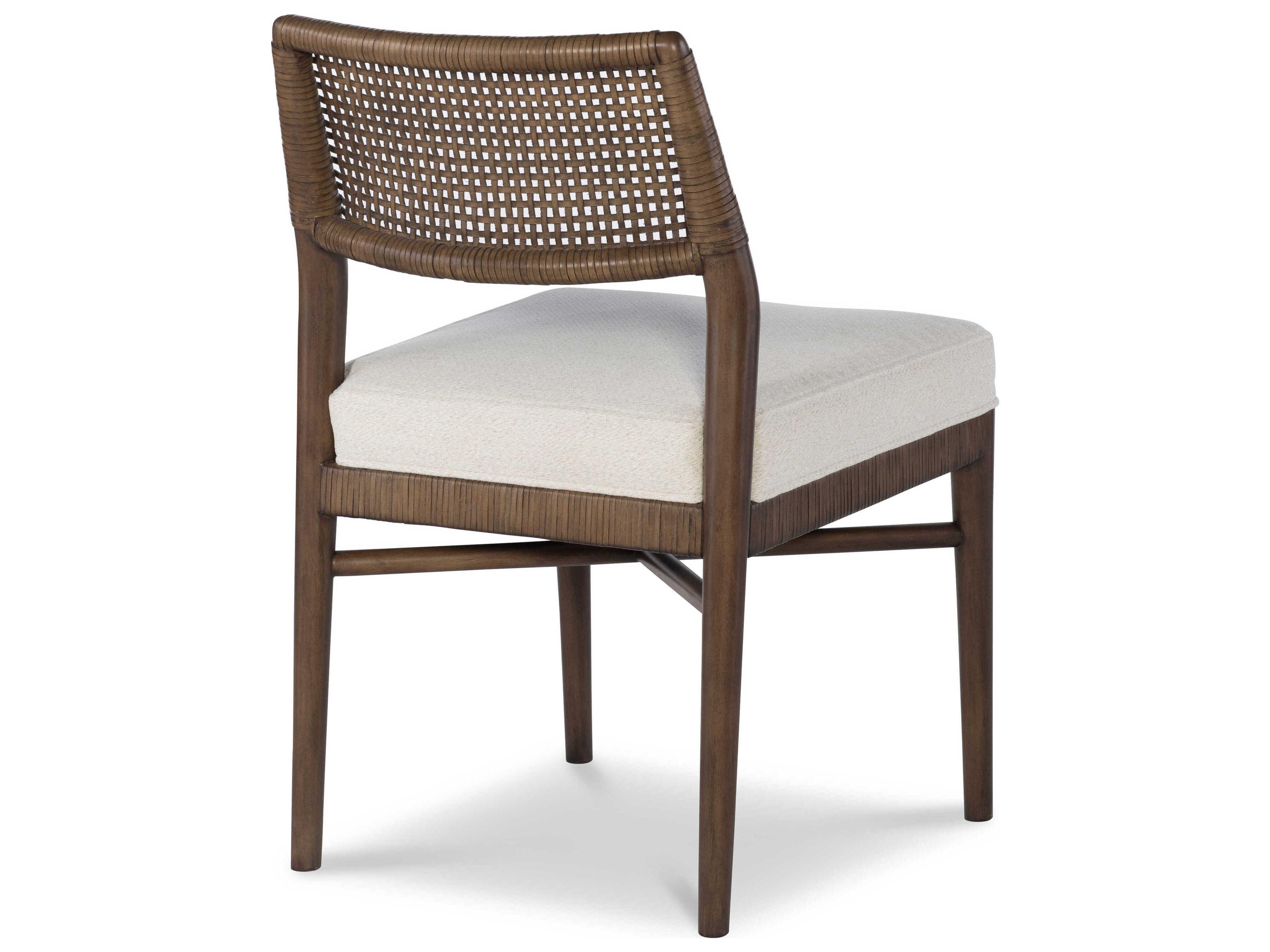 Century Furniture Curate Caribe Mahogany Wood Brown Upholstered Armless Dining Chair