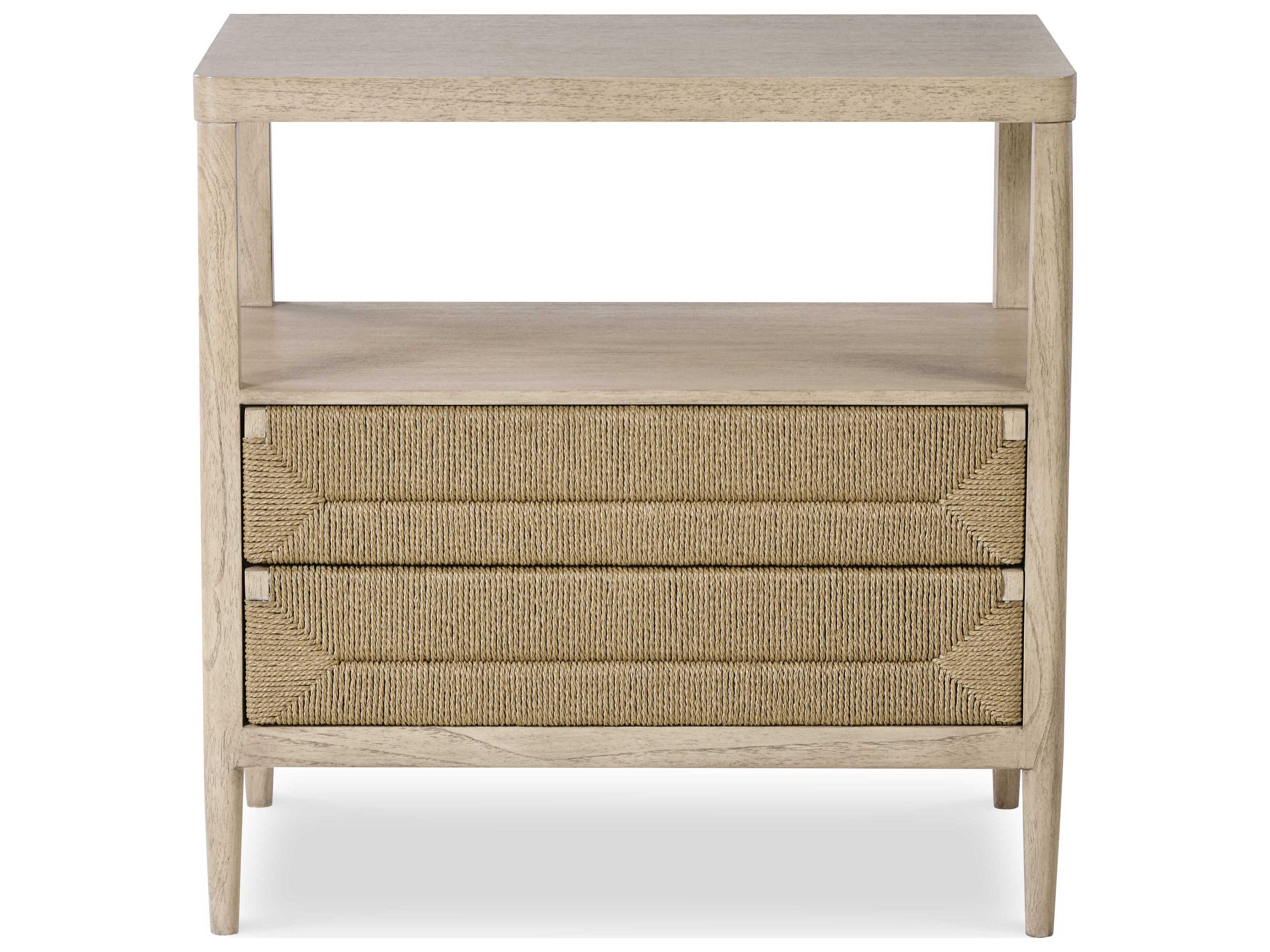 Century Furniture Curate Palmetto 2-Drawers Natural Mindi Wood Nightstand