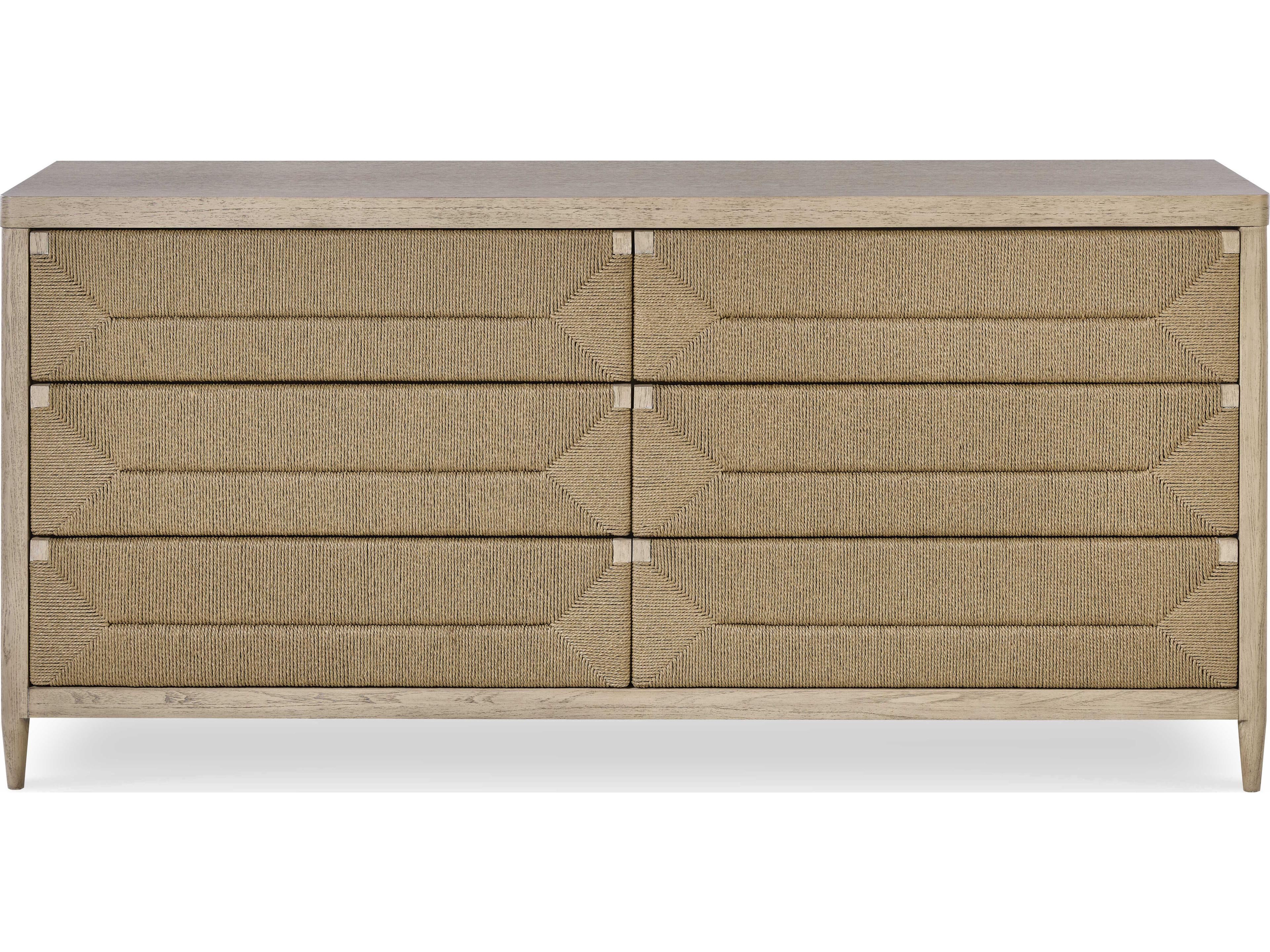 Century Furniture Curate Palmetto 6-Drawers Natural Mindi Wood Double Dresser