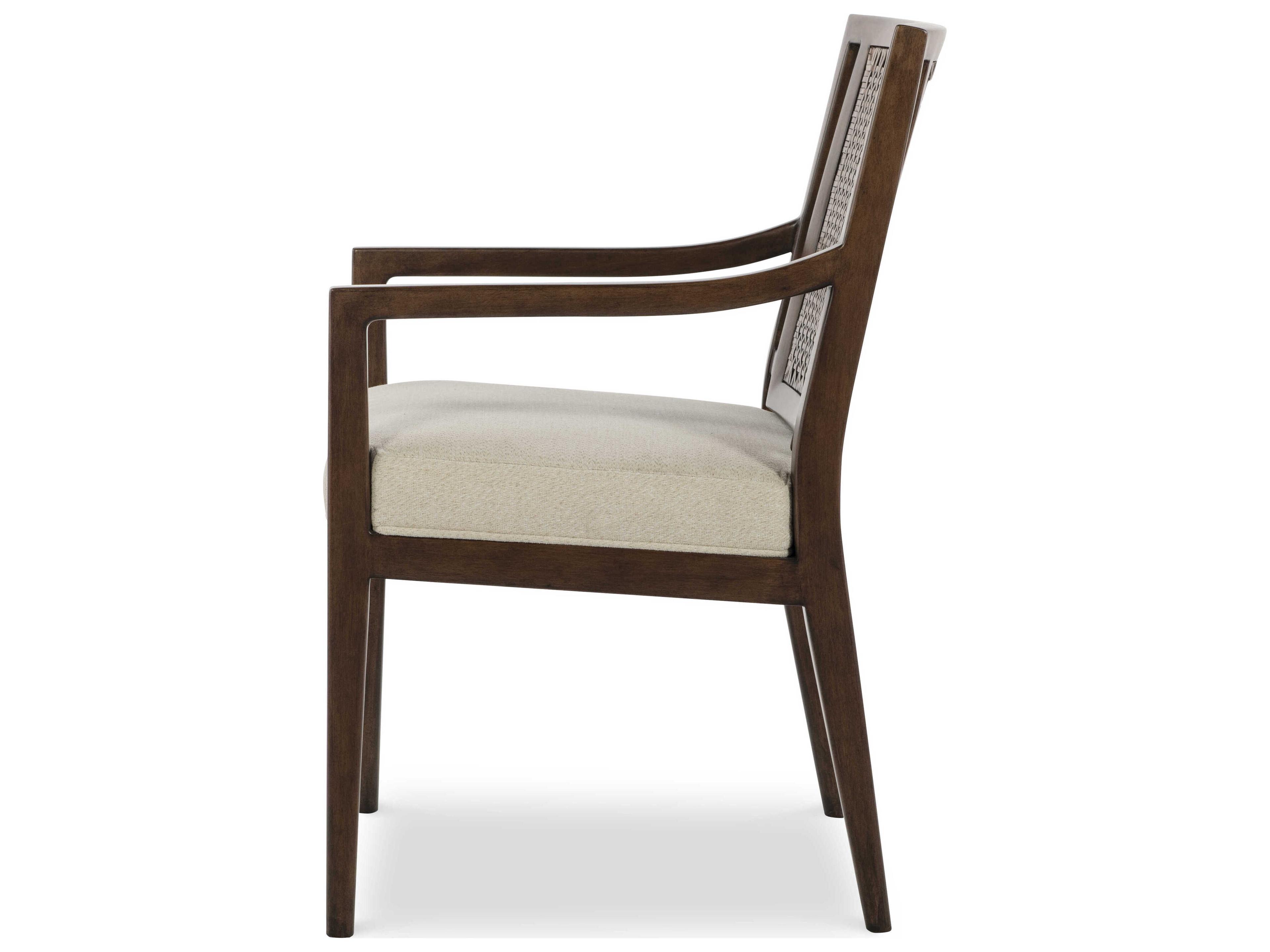 Century Furniture Curate Graham Solid Wood Brown Upholstered Arm Dining Chair