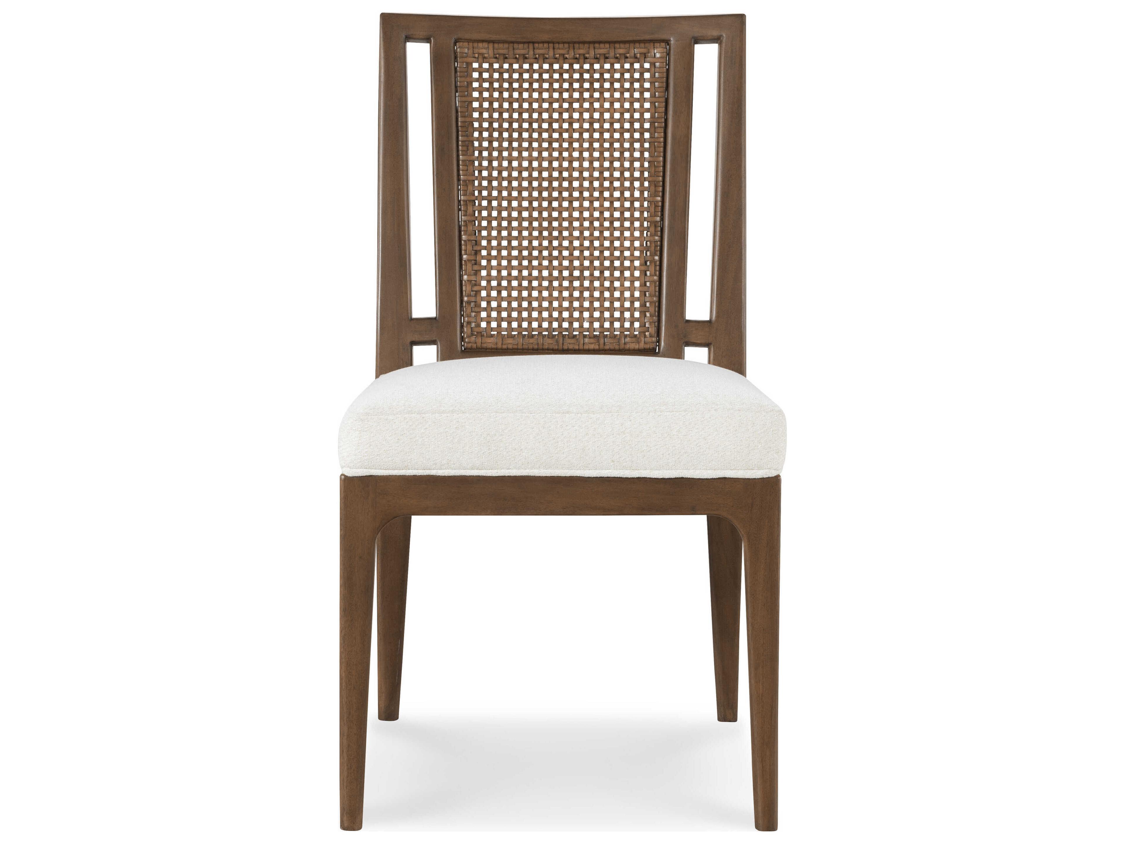 Century Furniture Curate Graham Solid Wood Brown Leather Armless Dining Chair