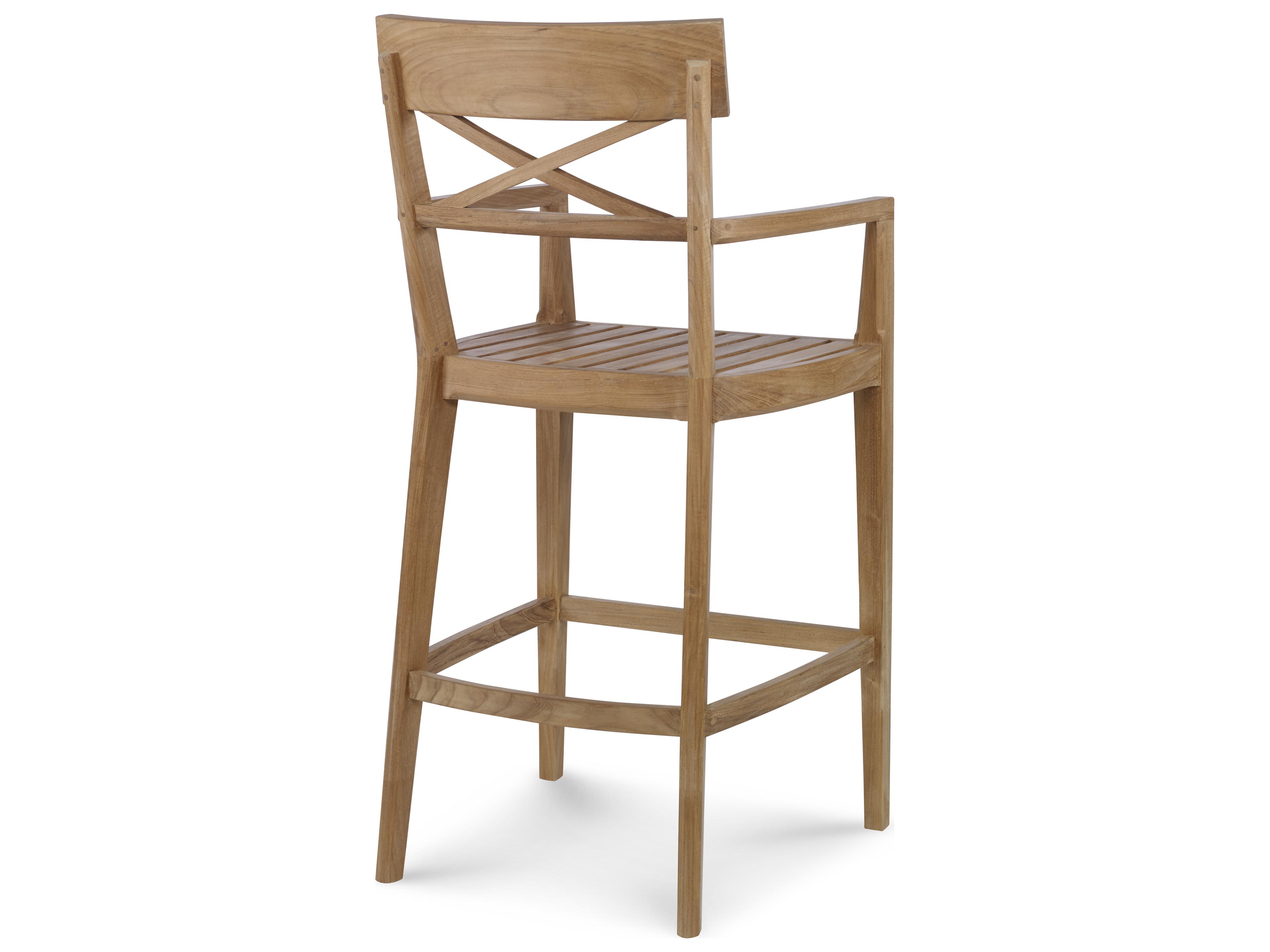 Century Furniture West Bay (d43) Natural Teak Wood Bar Stool