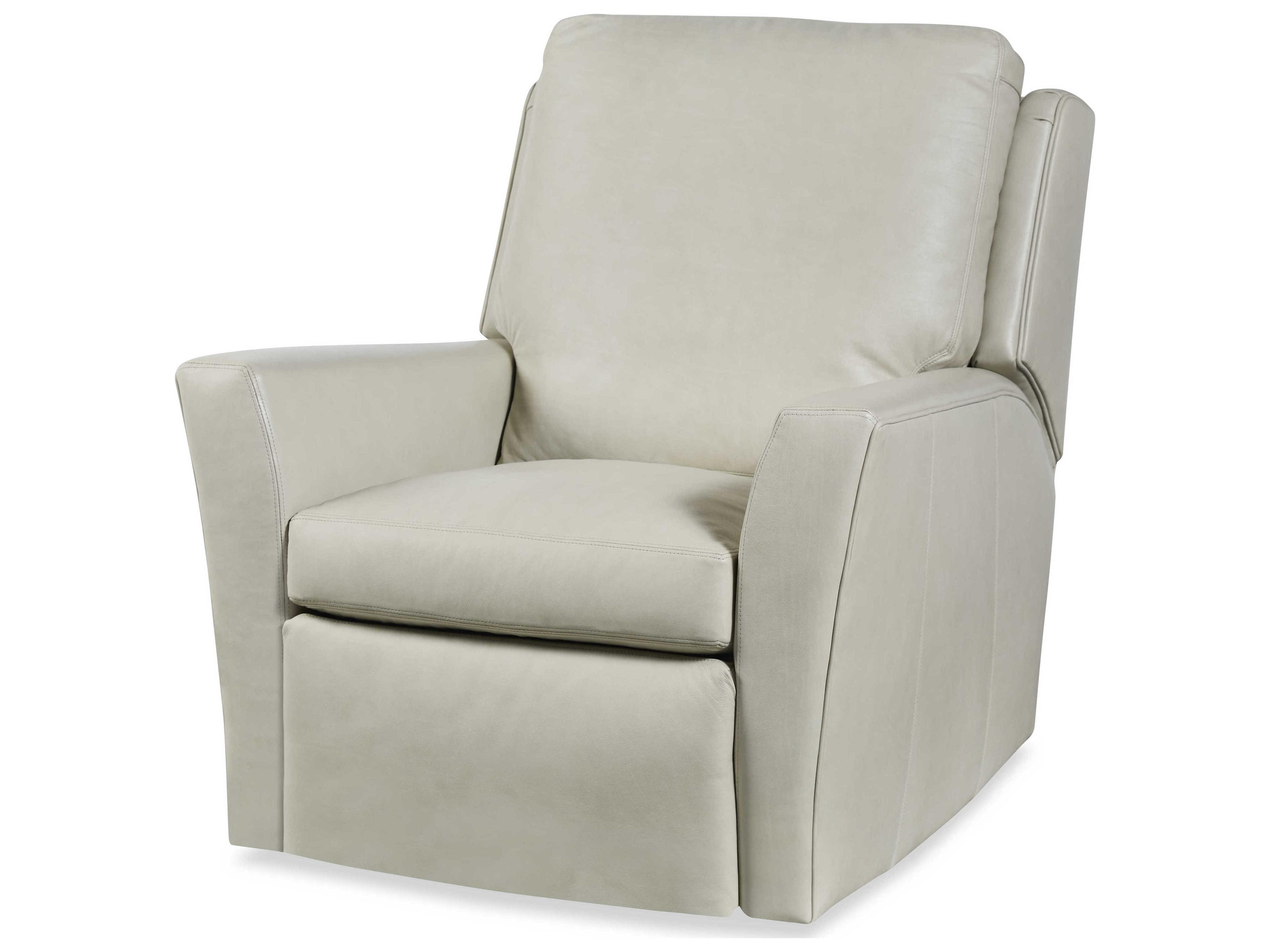 Century Furniture Reed Swivel Glider Electric White Leather Power Recliner