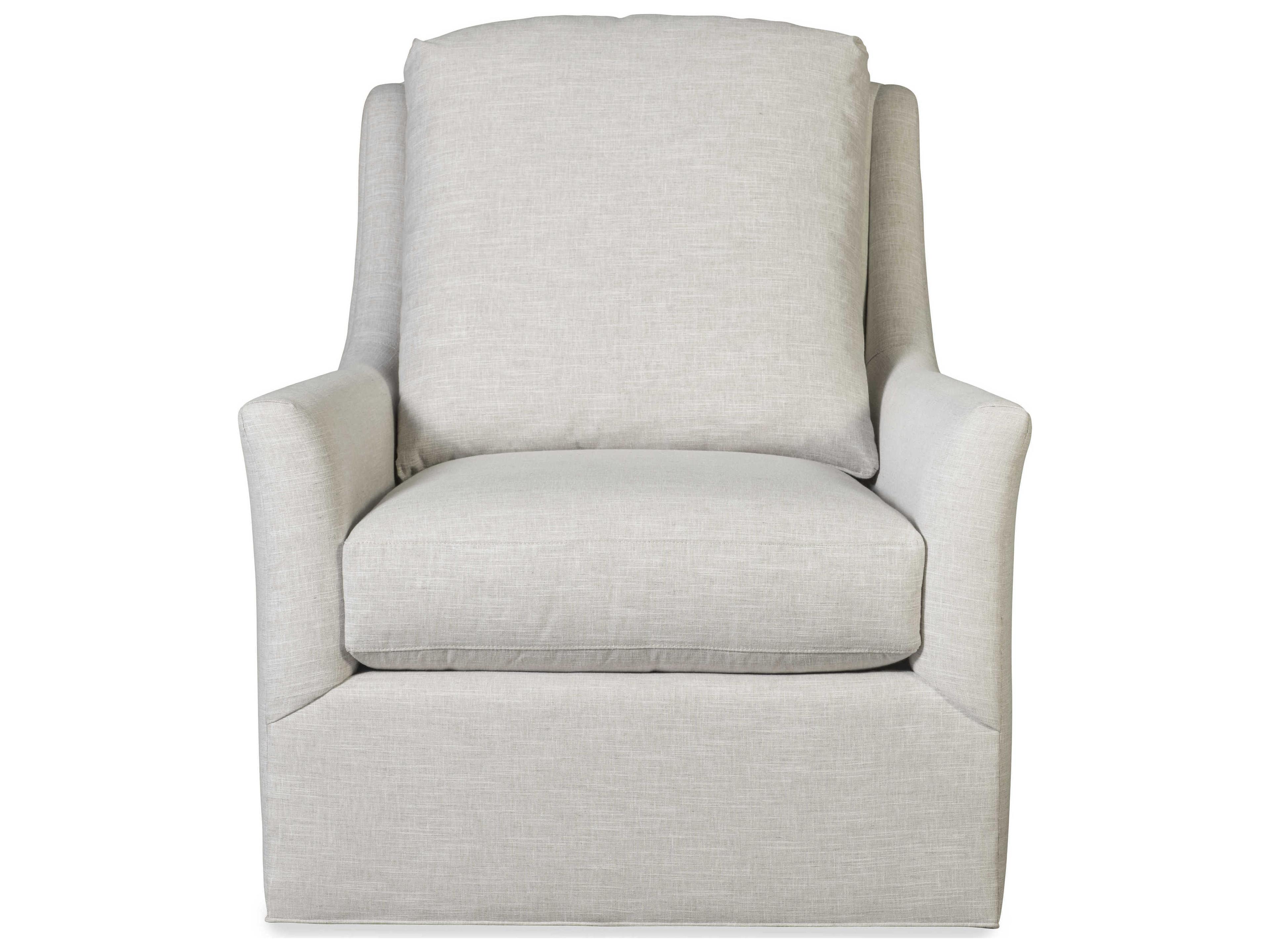 Century Furniture Home Elegance Liam Swivel White Fabric Accent Chair