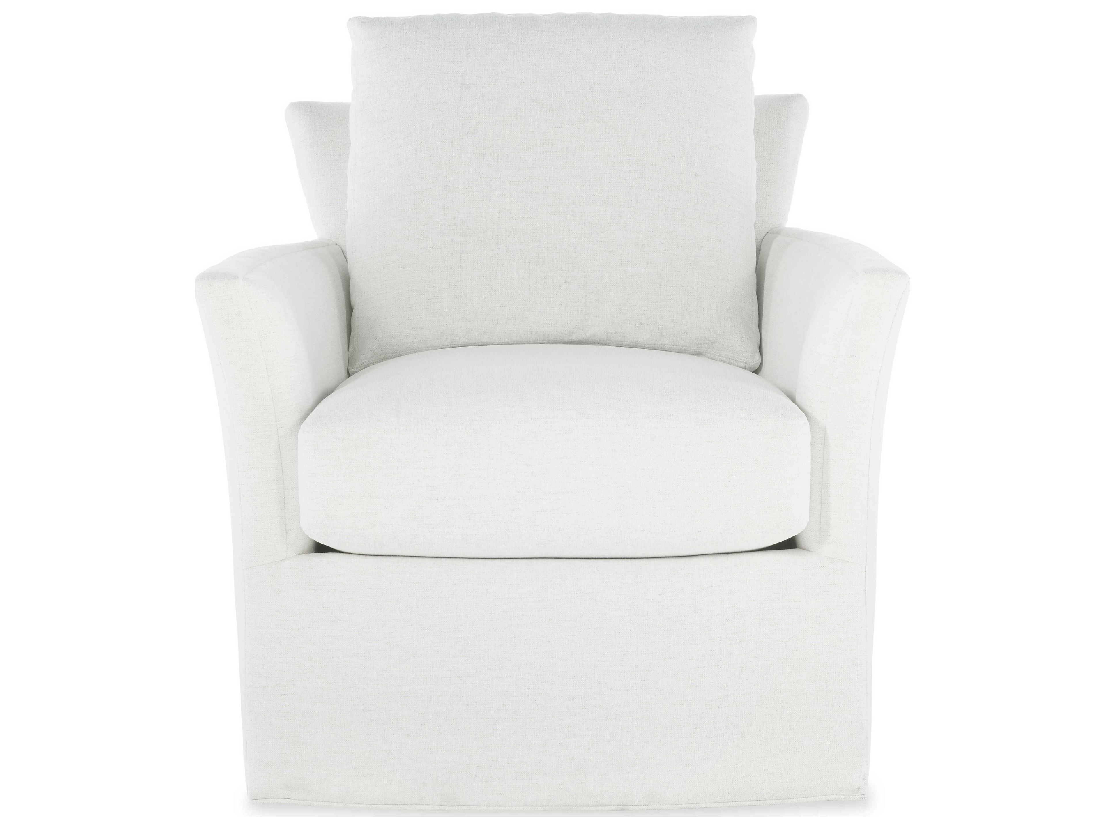 Century Furniture Home Elegance Swivel White Fabric Accent Chair