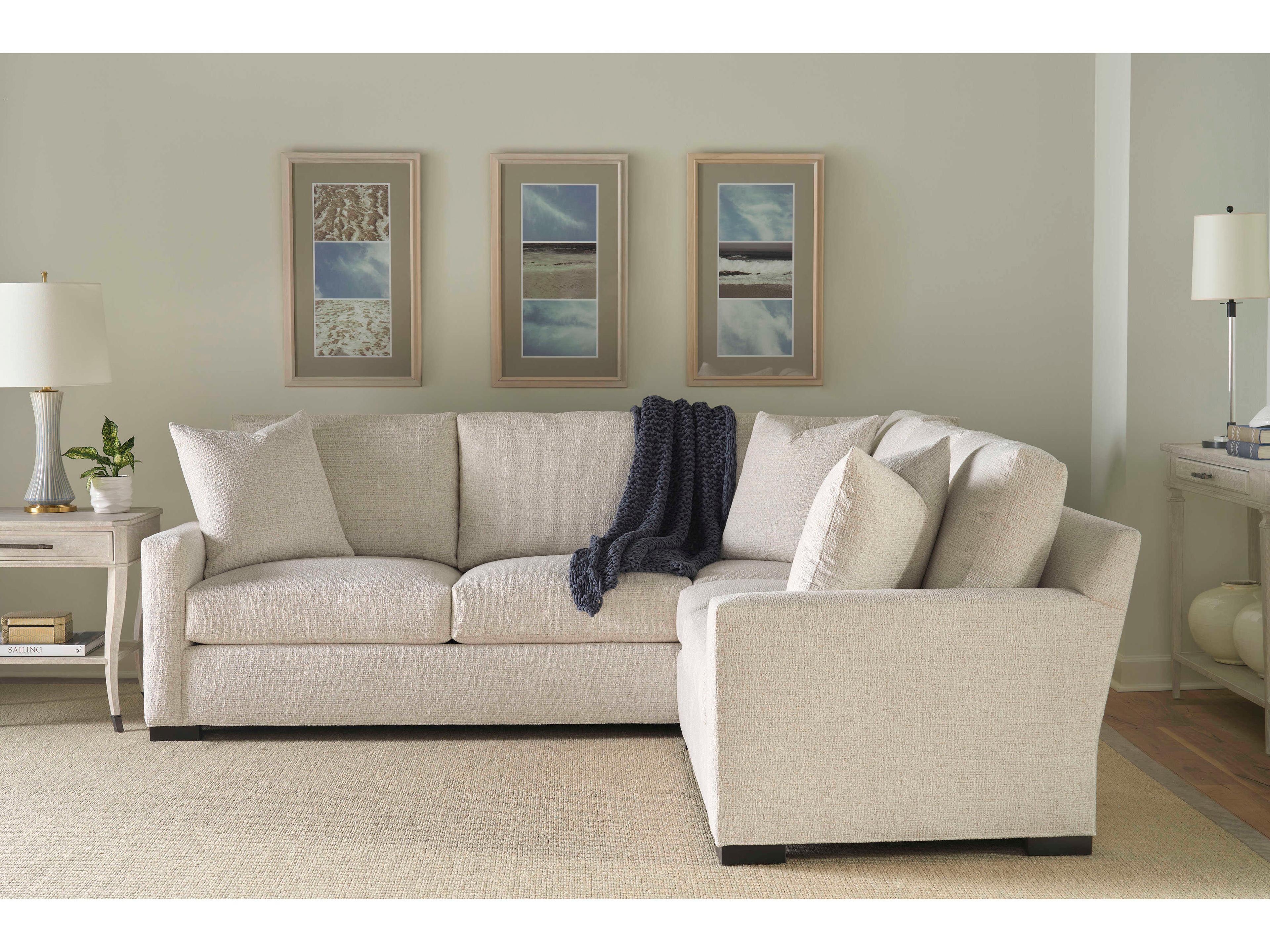 Century Furniture Home Elegance Cornerstone White Upholstered Sectional Sofa