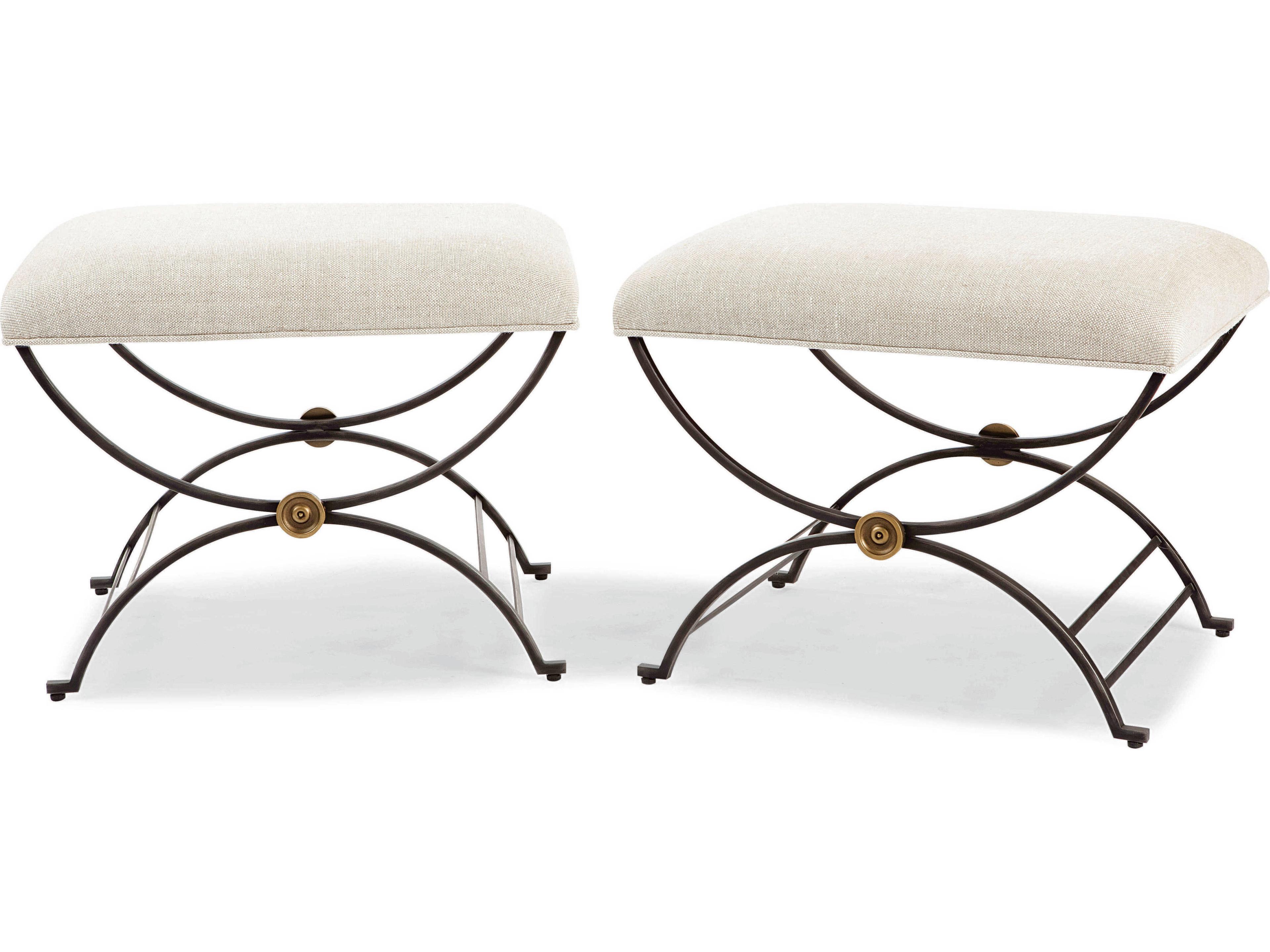 Century Furniture Monarch White Upholstered Accent Stool