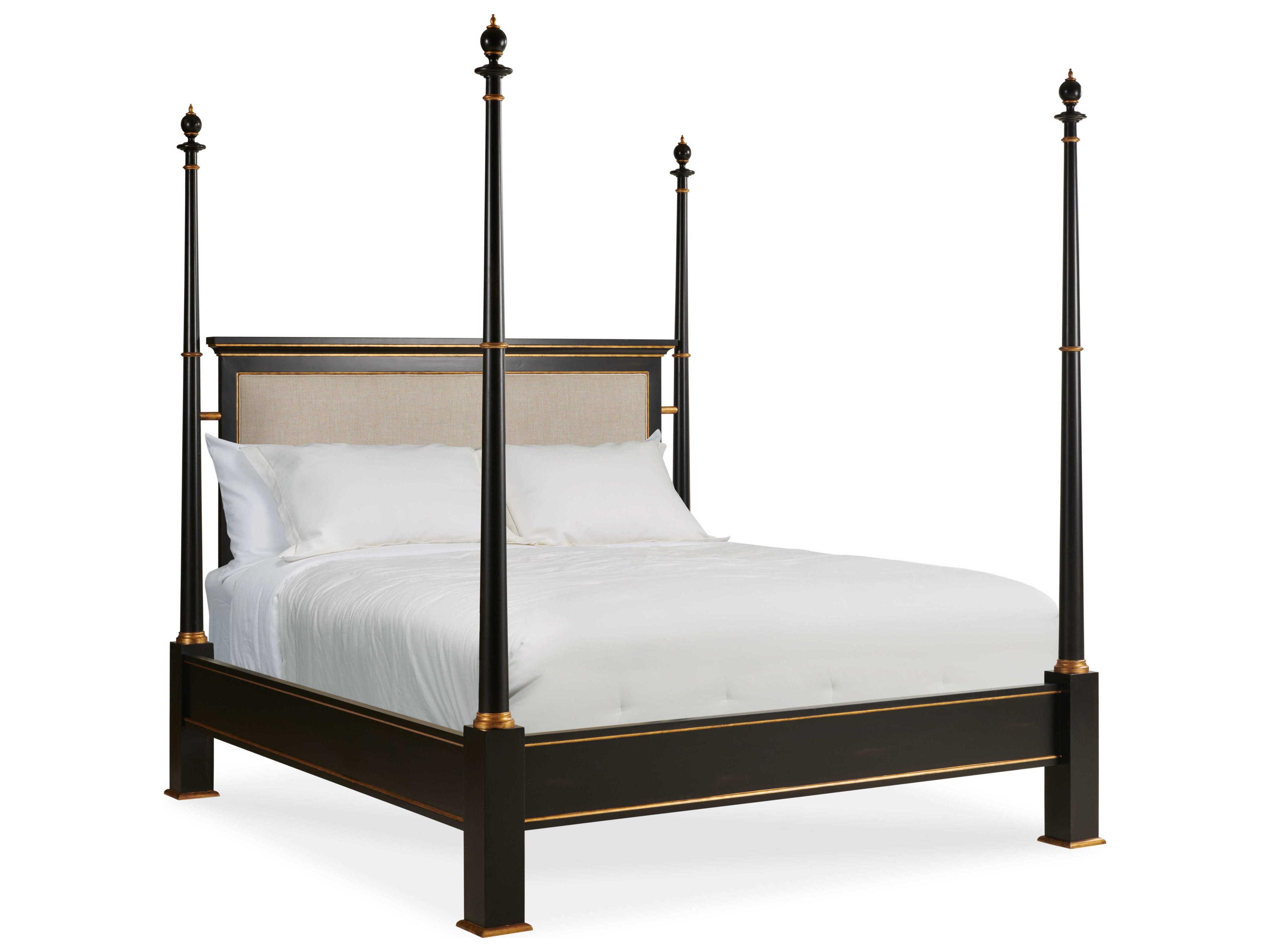 Century Furniture Monarch Black Poplar Wood King Four Poster Bed