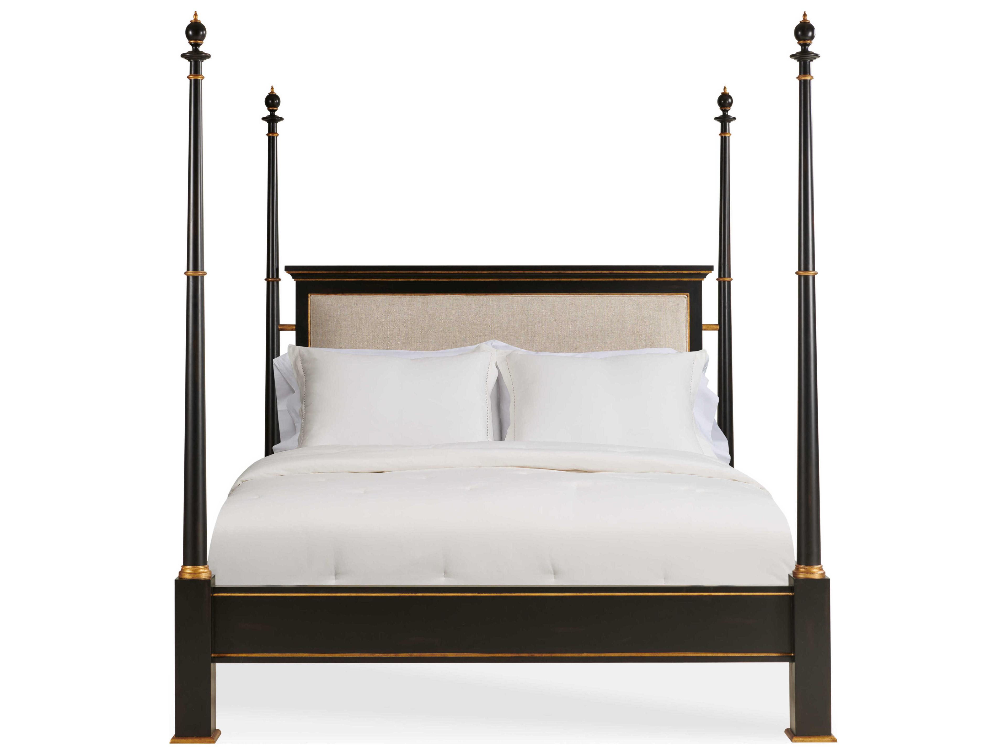 Century Furniture Monarch Black Poplar Wood King Four Poster Bed