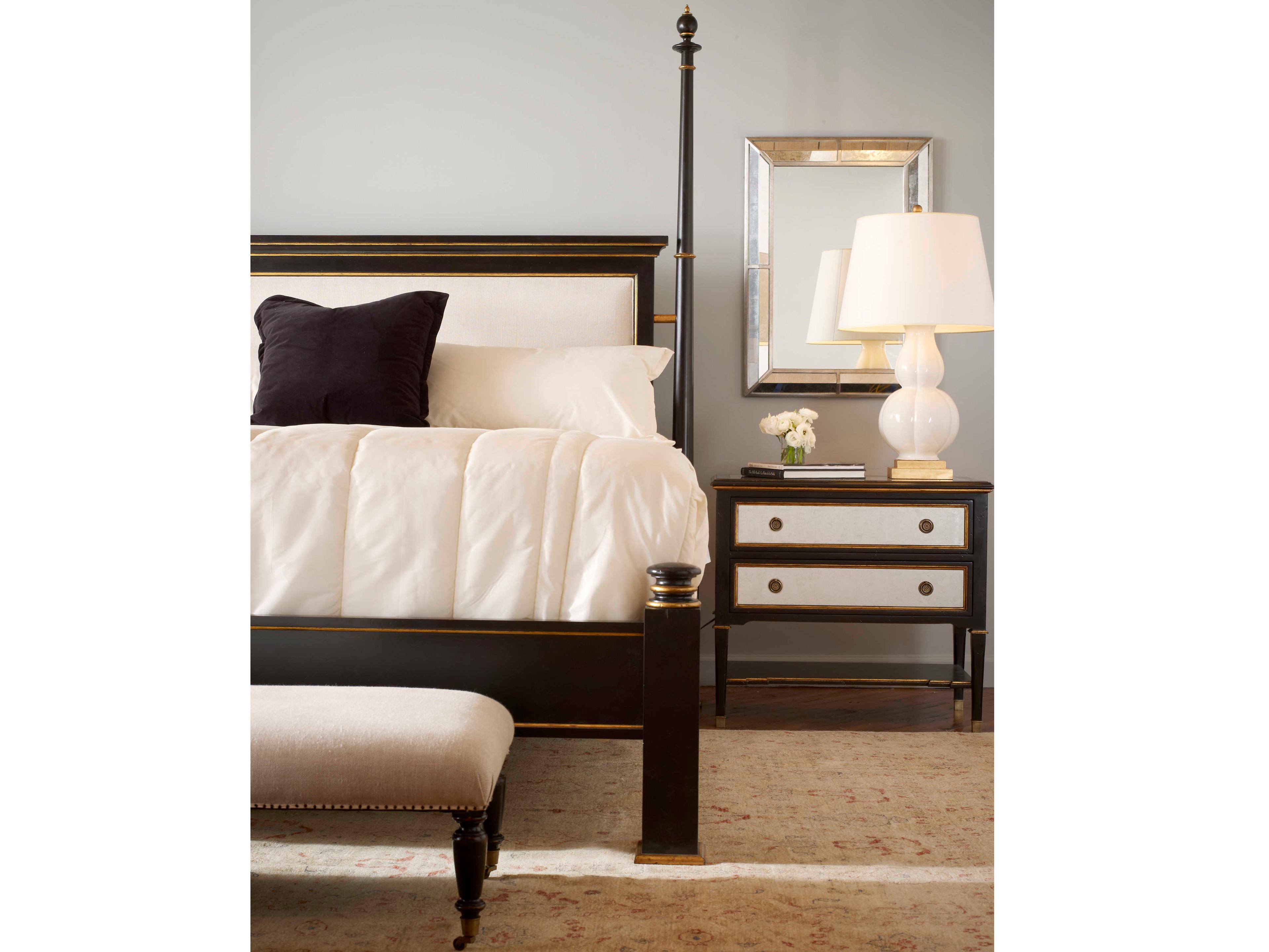 Century Furniture Monarch Black Poplar Wood King Four Poster Bed