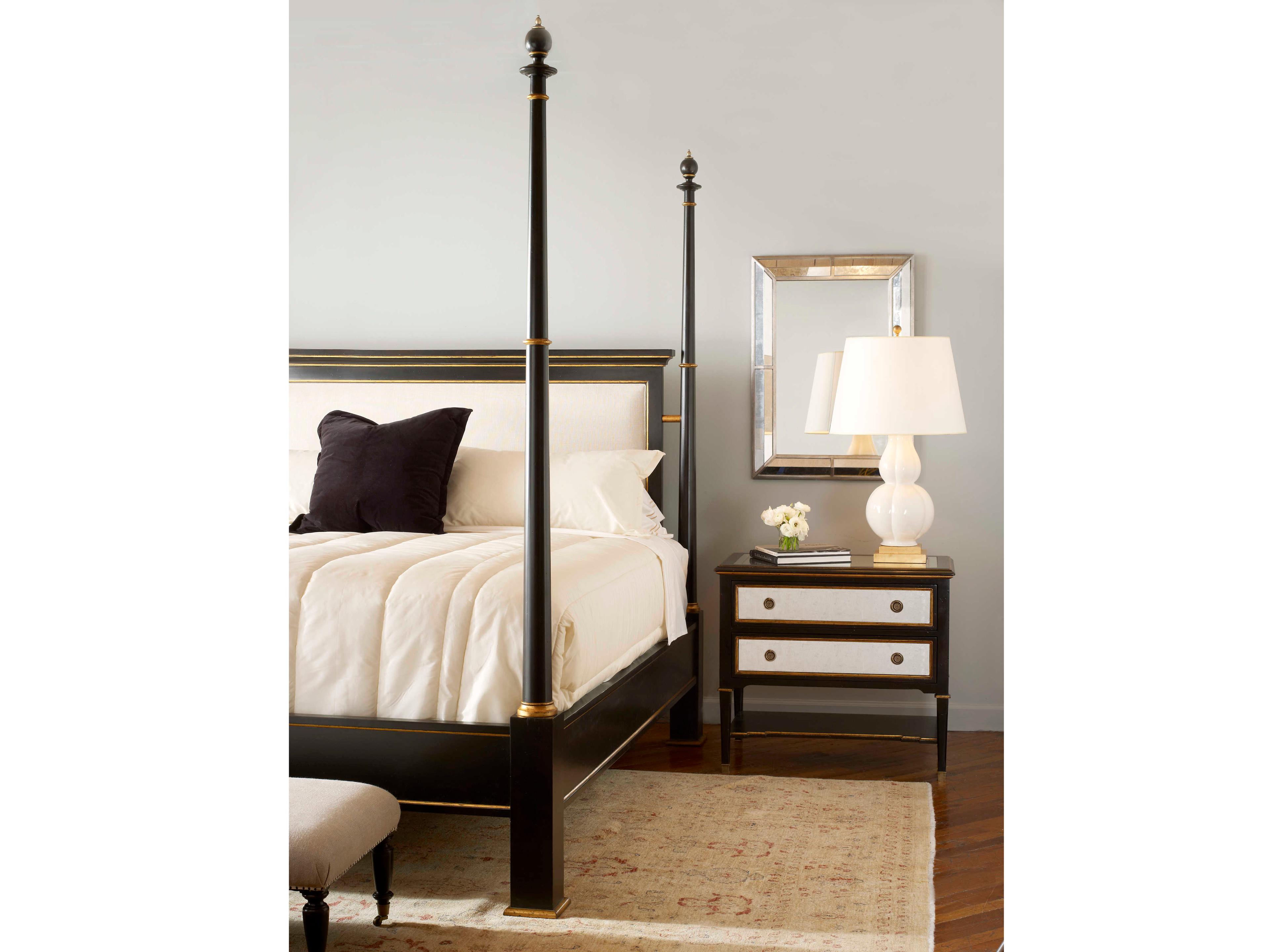 Century Furniture Monarch Black Poplar Wood King Four Poster Bed