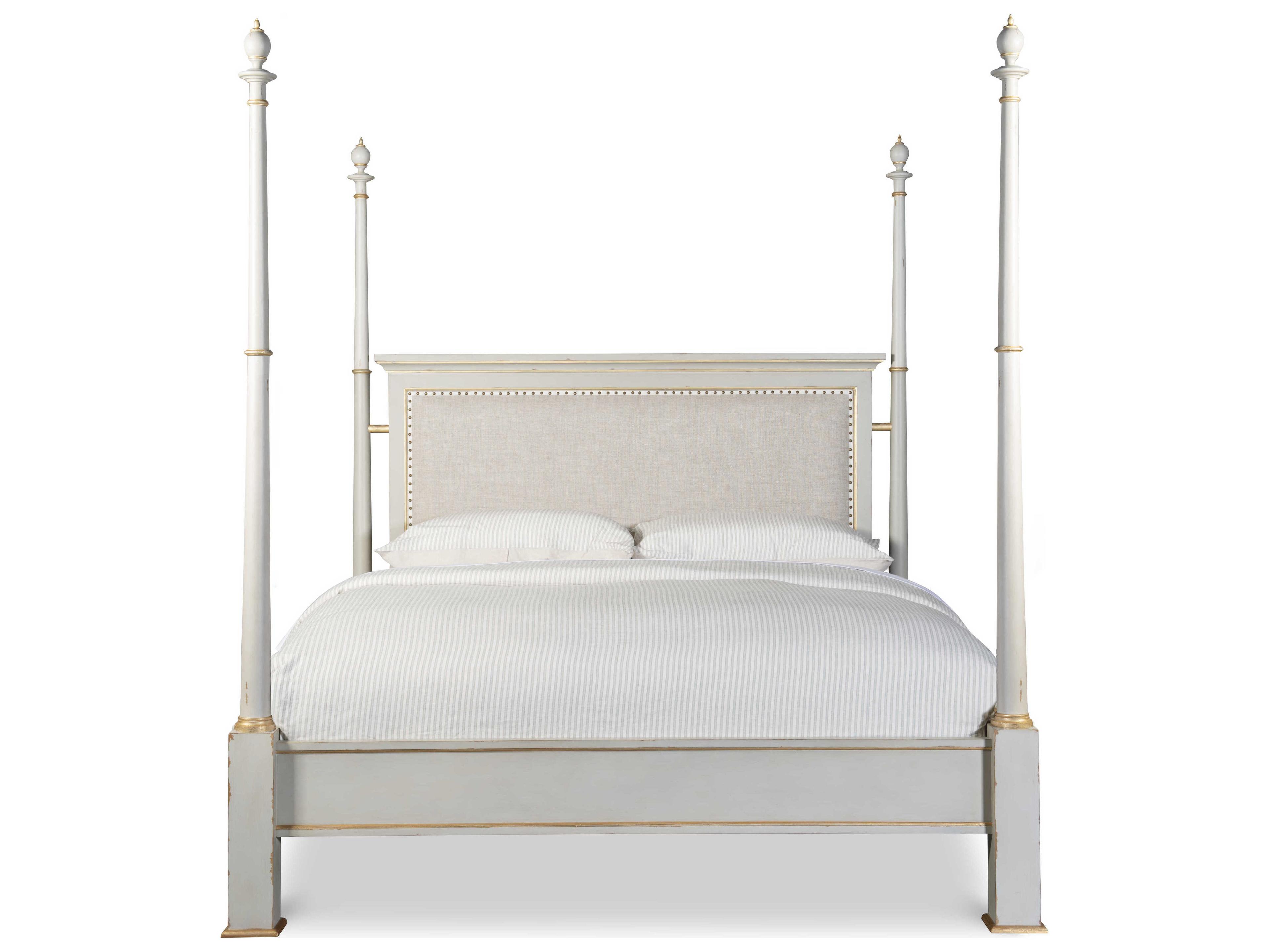 Century Furniture Monarch Gray Poplar Wood King Four Poster Bed