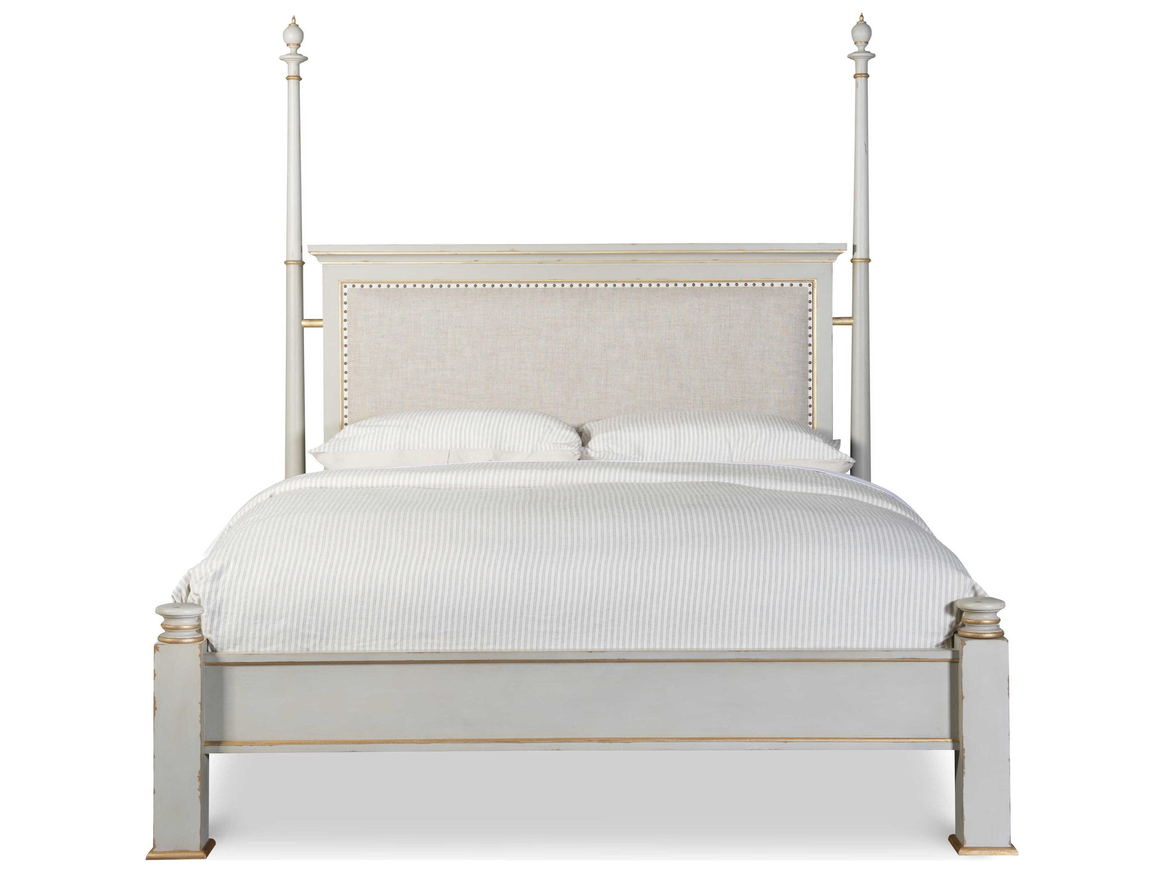 Century Furniture Monarch Gray Poplar Wood King Four Poster Bed