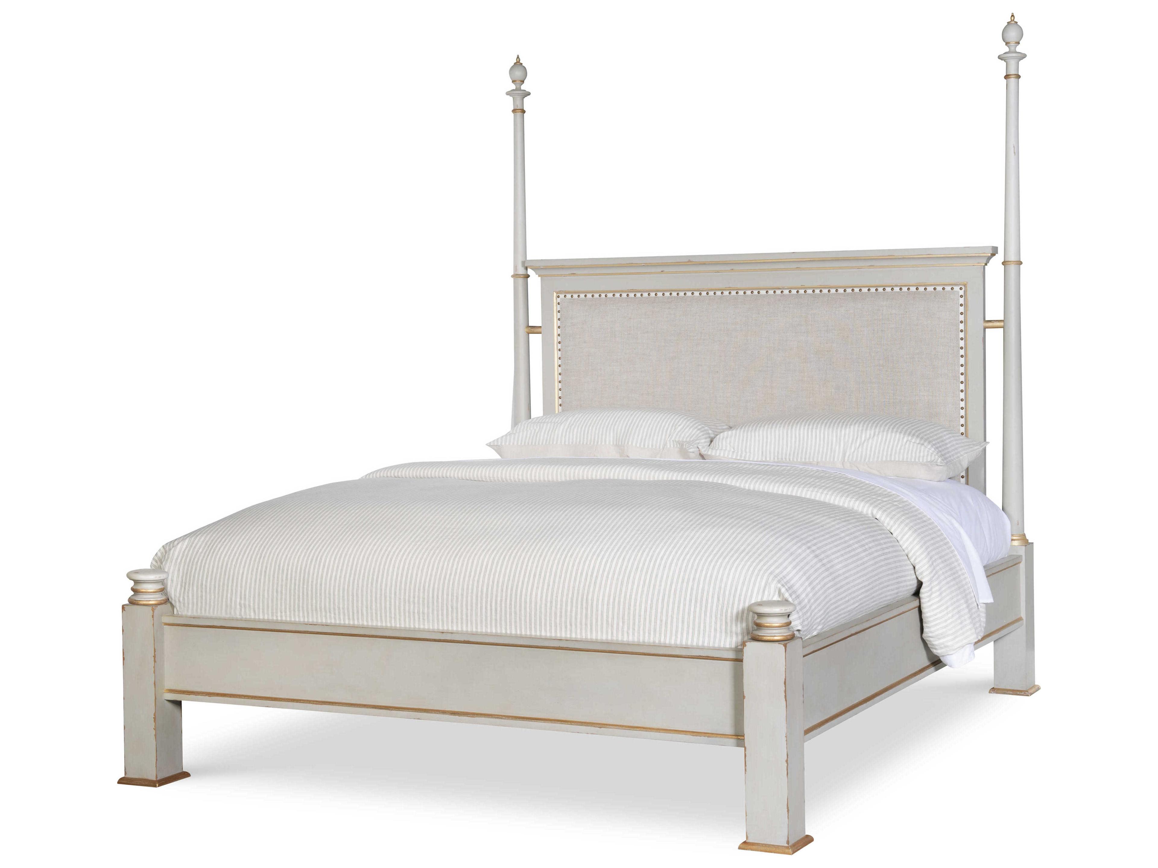 Century Furniture Monarch Gray Poplar Wood Queen Four Poster Bed