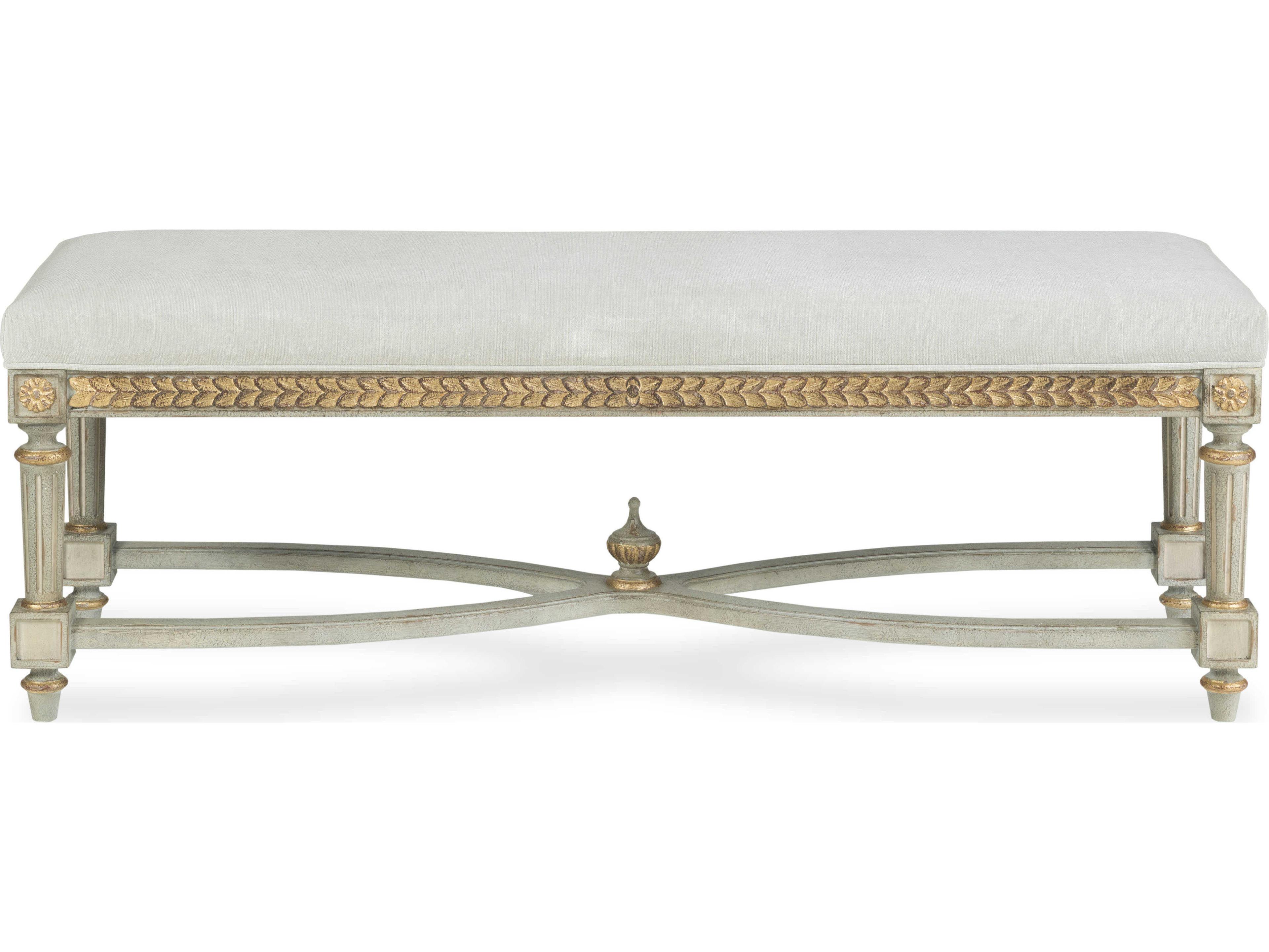 Century Furniture Monarch Gold Upholstered Accent Bench