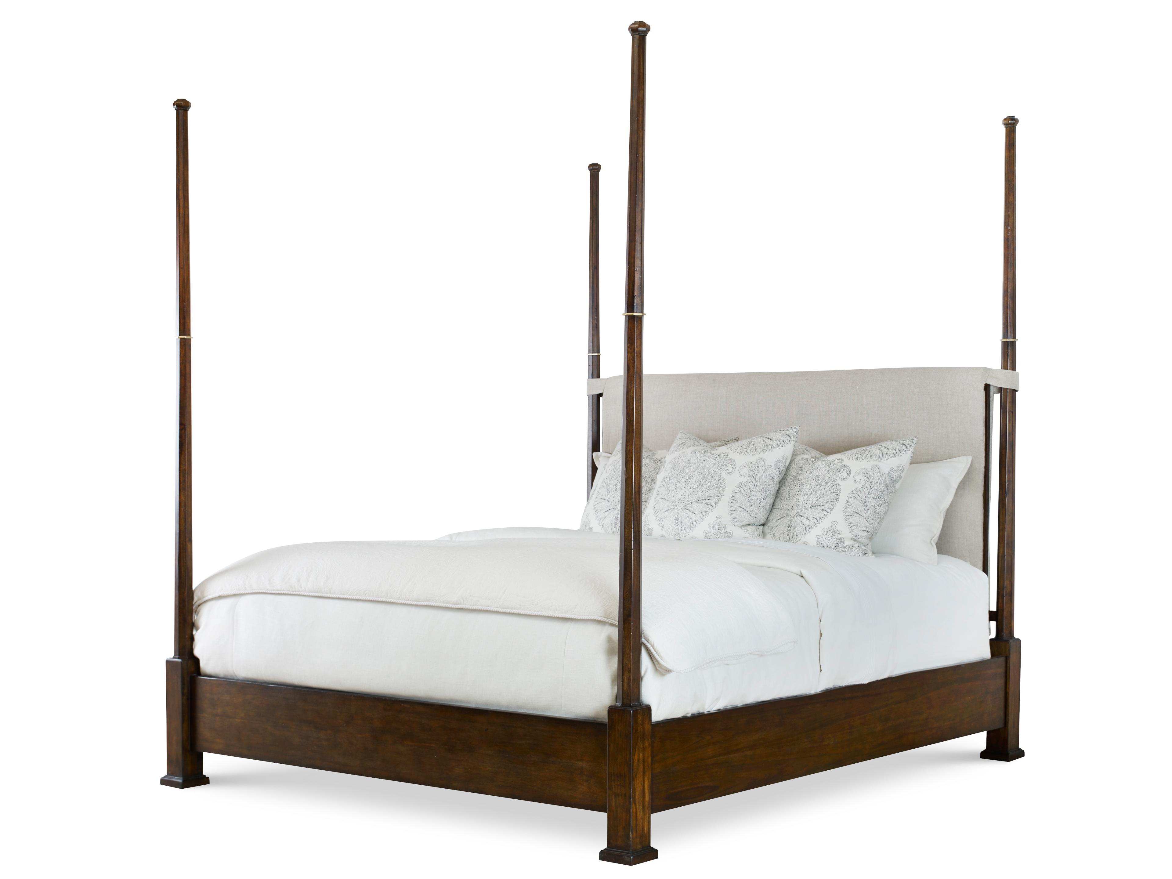 Century Furniture Monarch Black Acacia Wood King Four Poster Bed