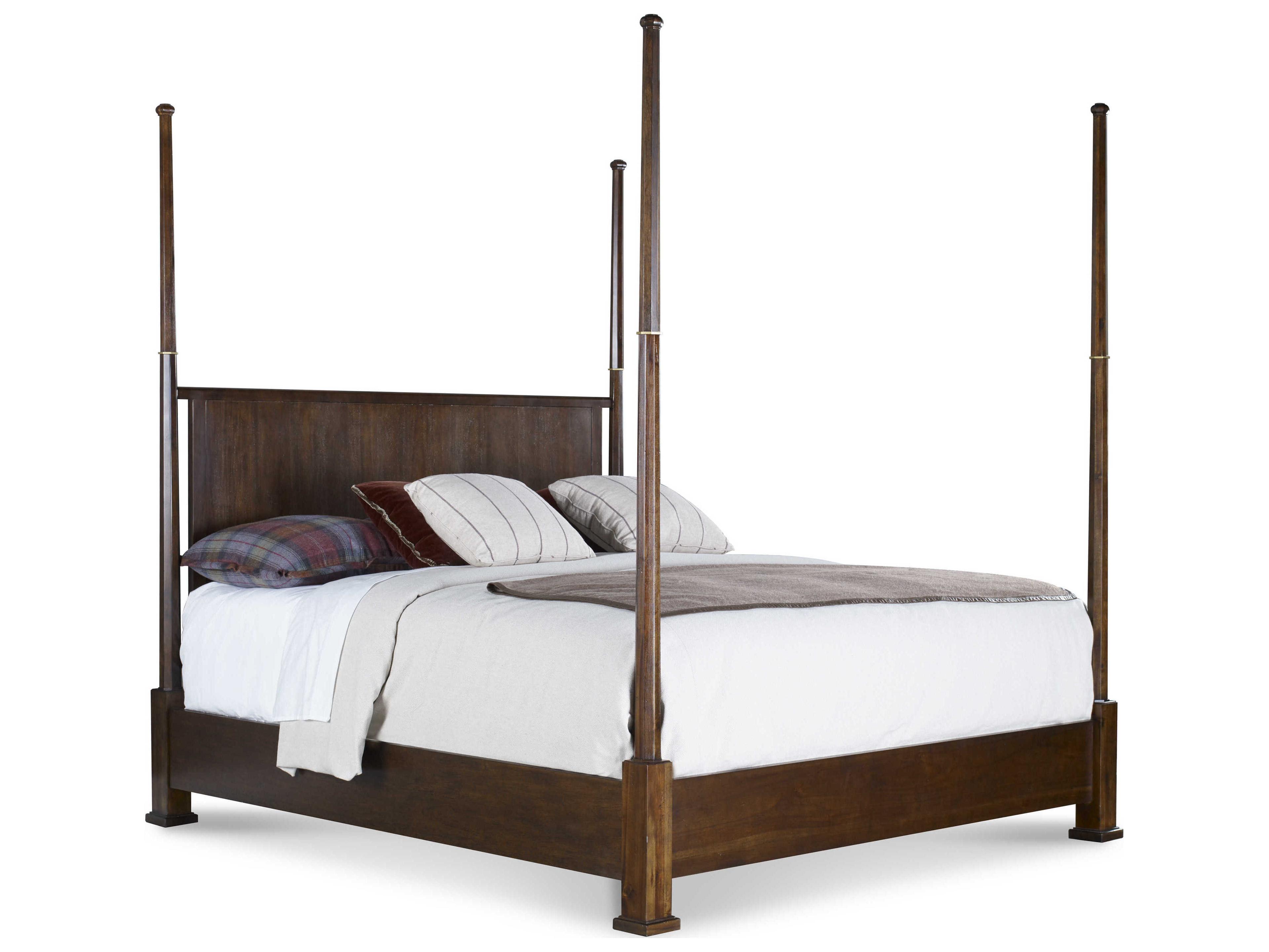 Century Furniture Monarch Black Acacia Wood King Four Poster Bed