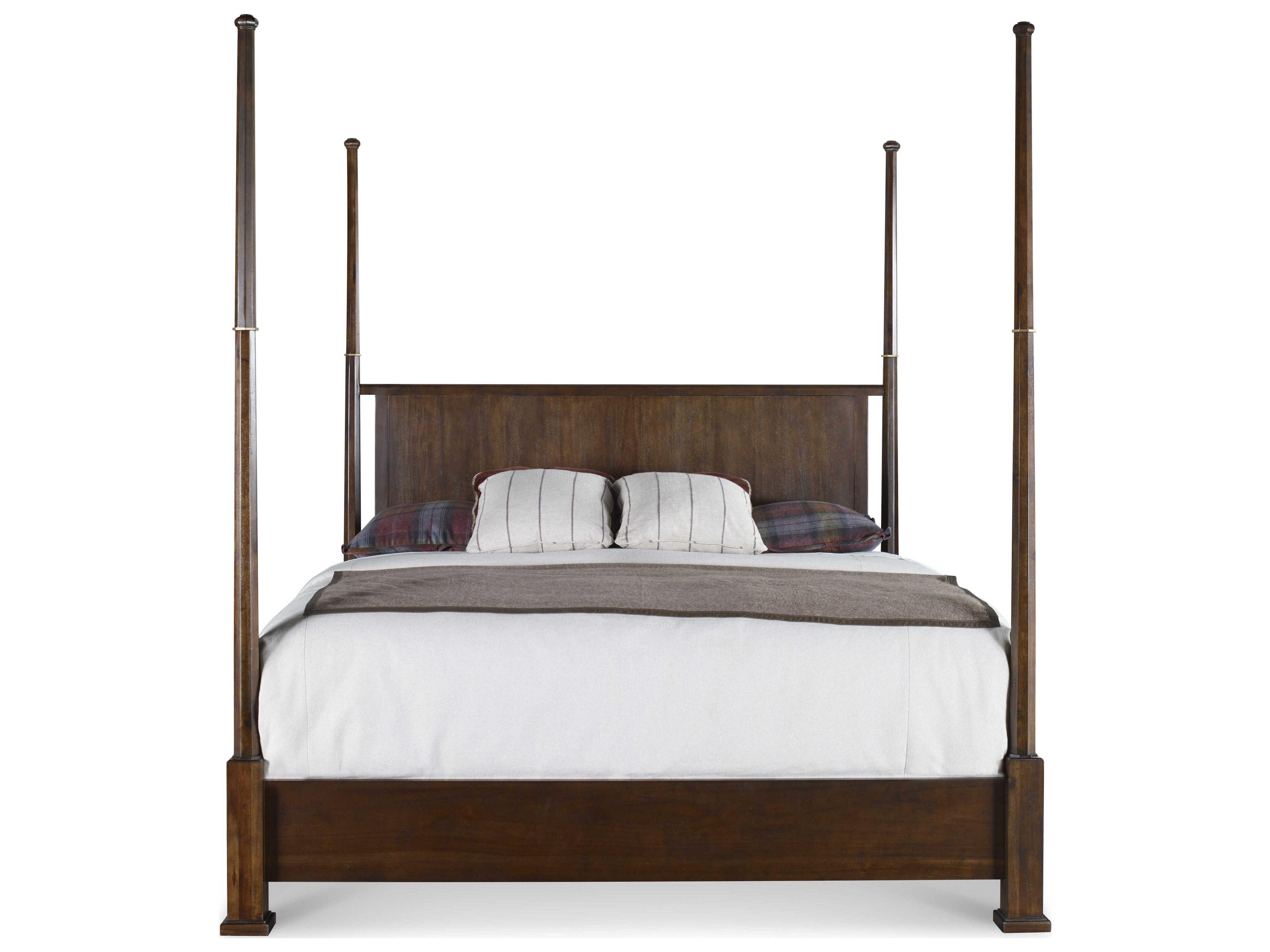 Century Furniture Monarch Black Acacia Wood King Four Poster Bed