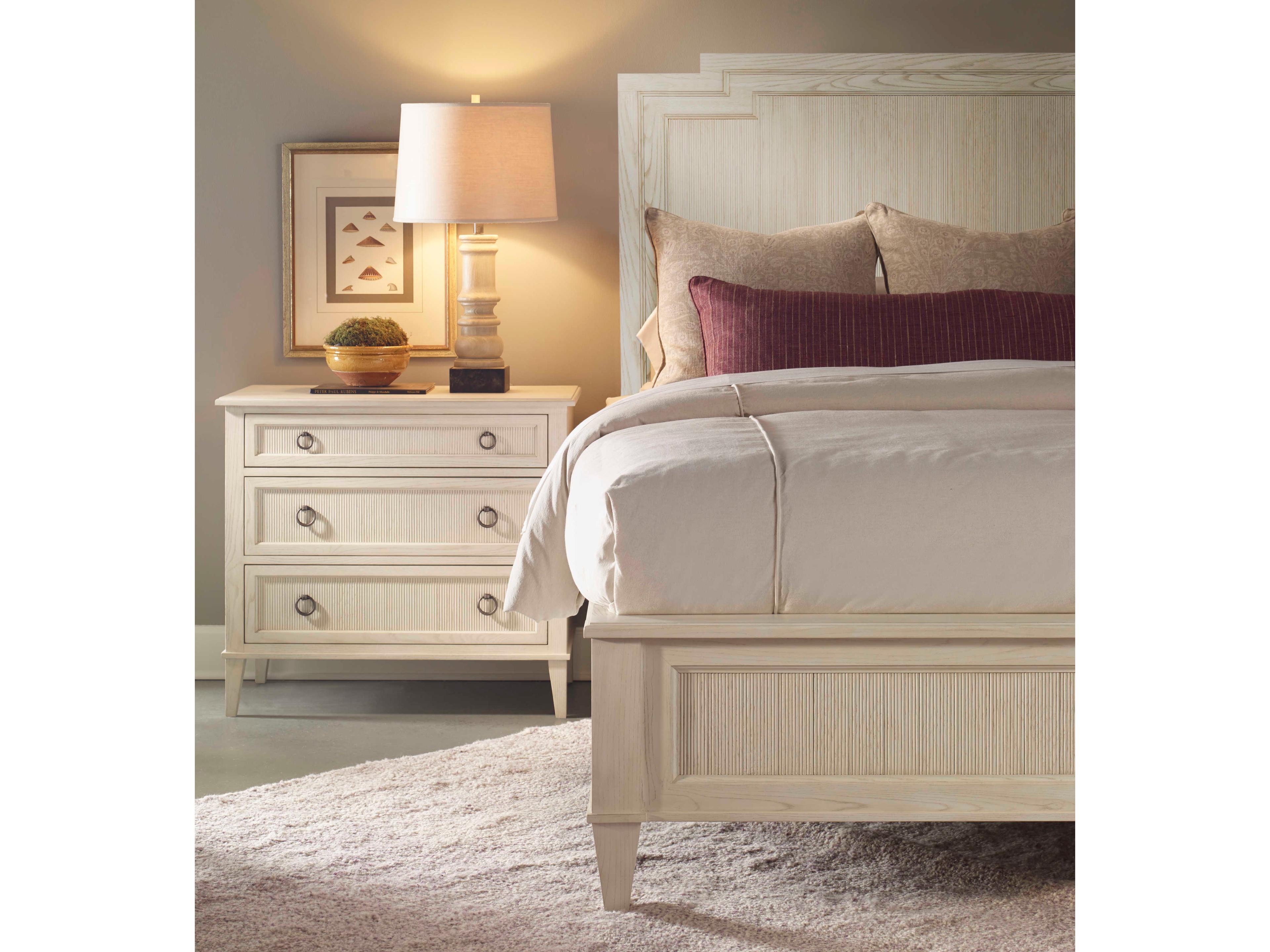 Century Furniture Monarch White Ash Wood King Platform Bed