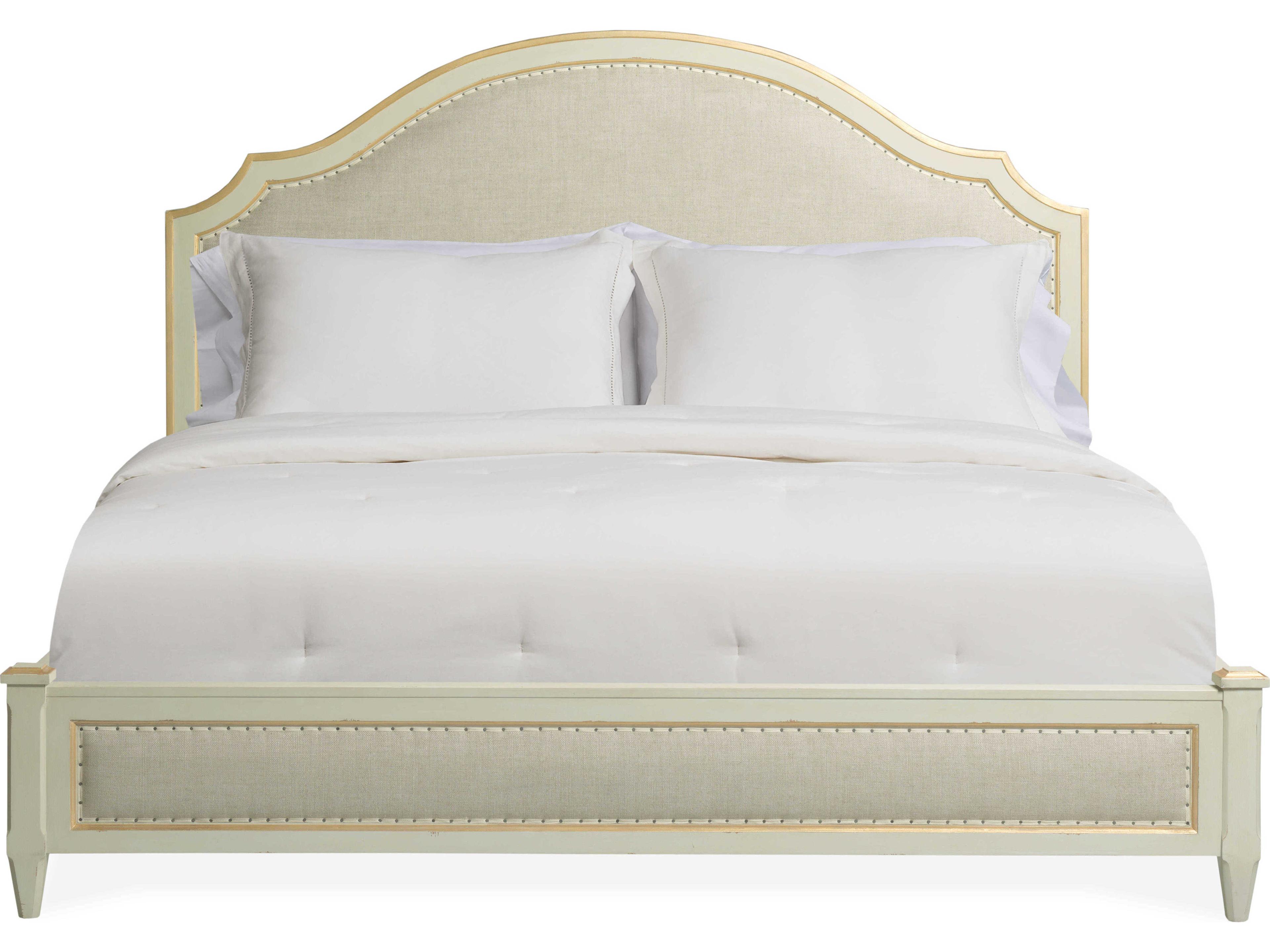 Century Furniture Monarch White Poplar Wood Upholstered King Platform Bed