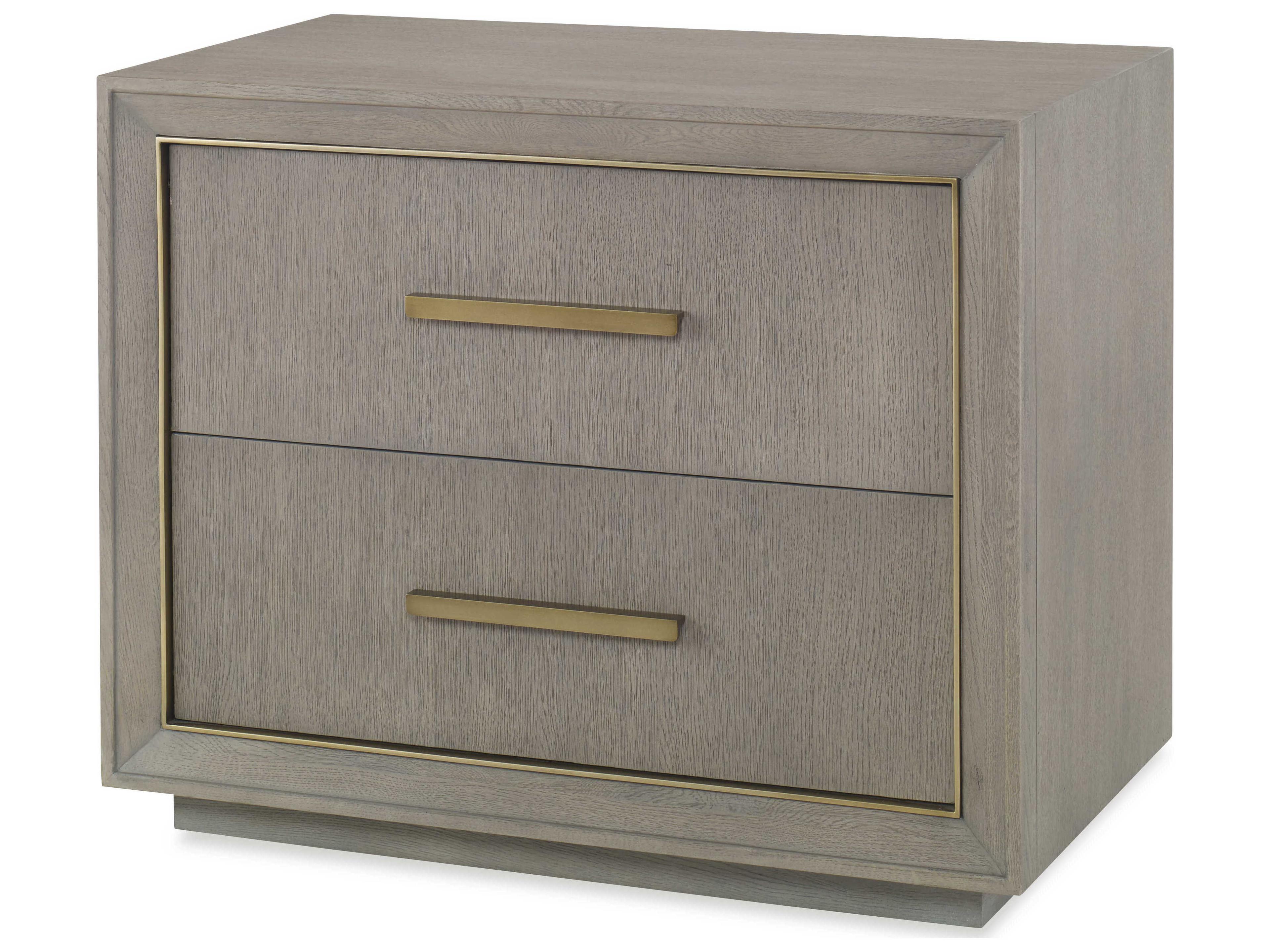 Century Furniture Monarch 2-Drawers Gray Oak Wood Nightstand