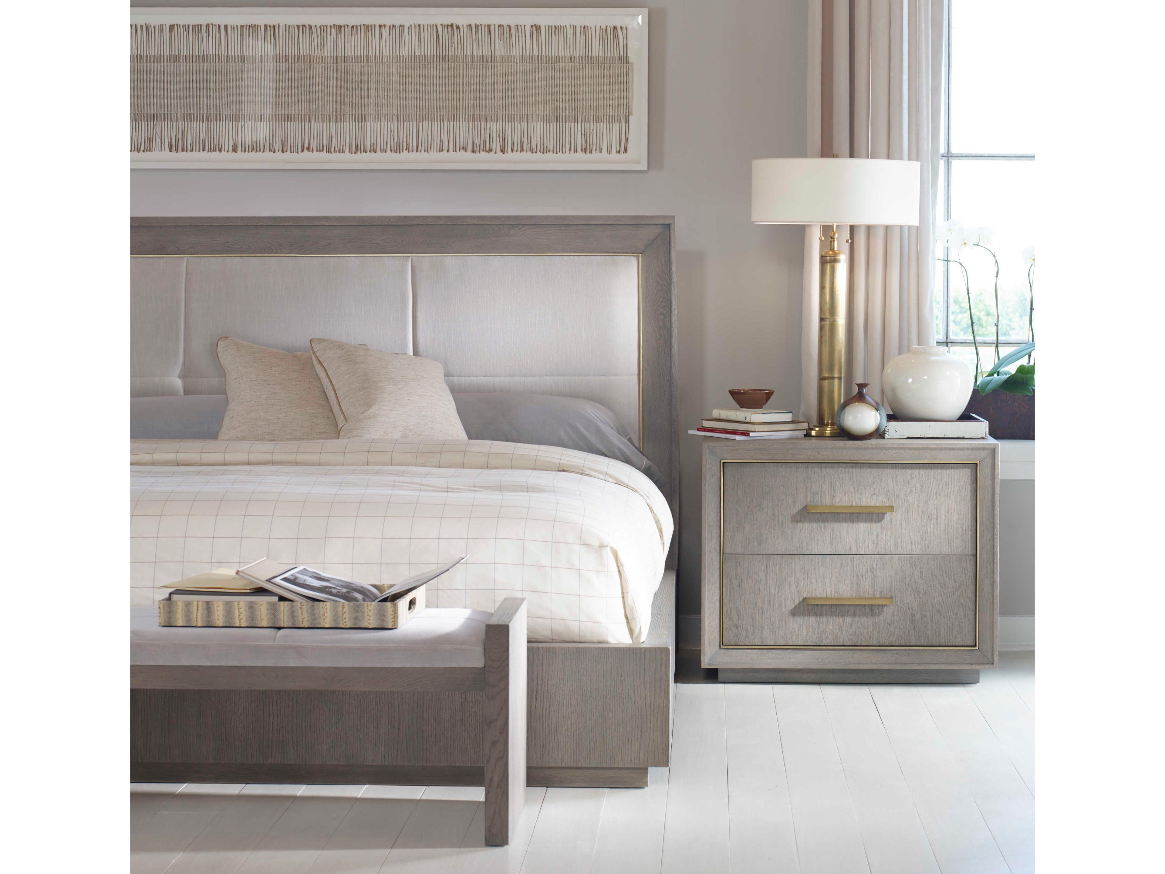 Century Furniture Monarch 2-Drawers Gray Oak Wood Nightstand