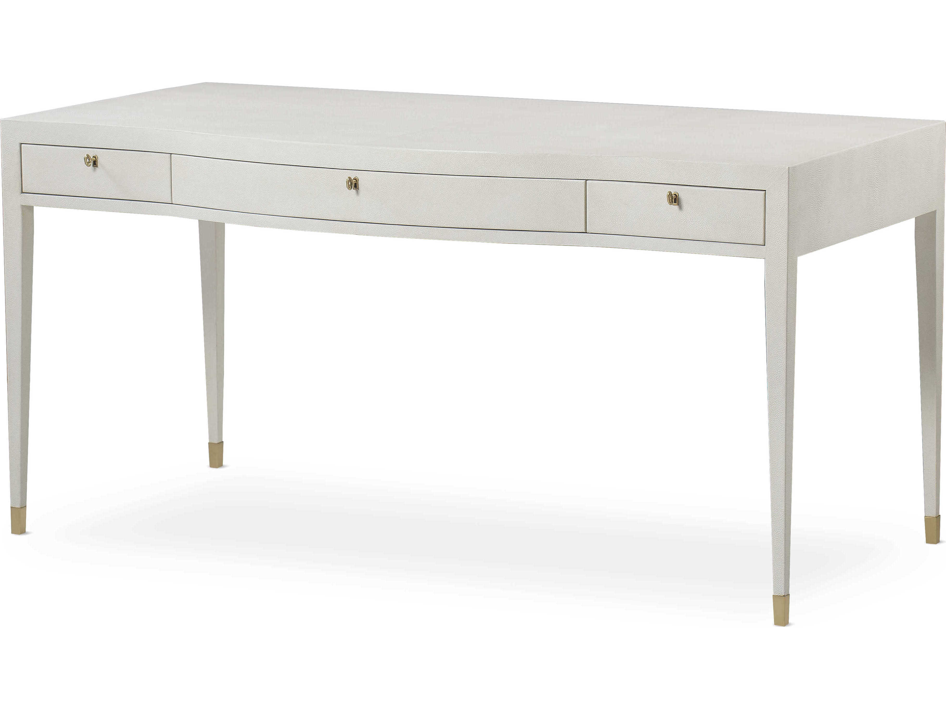 Century Furniture Monarch Ivory Faux Shagreen White Poplar Wood Writing Desk