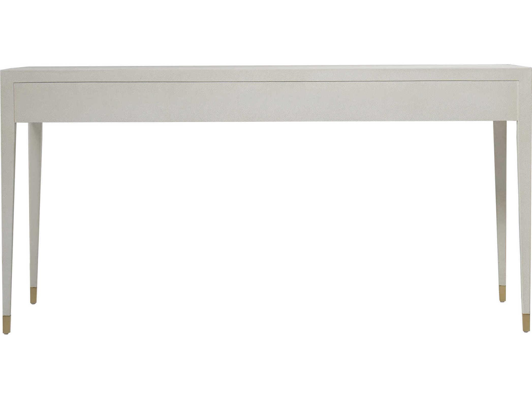 Century Furniture Monarch Ivory Faux Shagreen White Poplar Wood Writing Desk