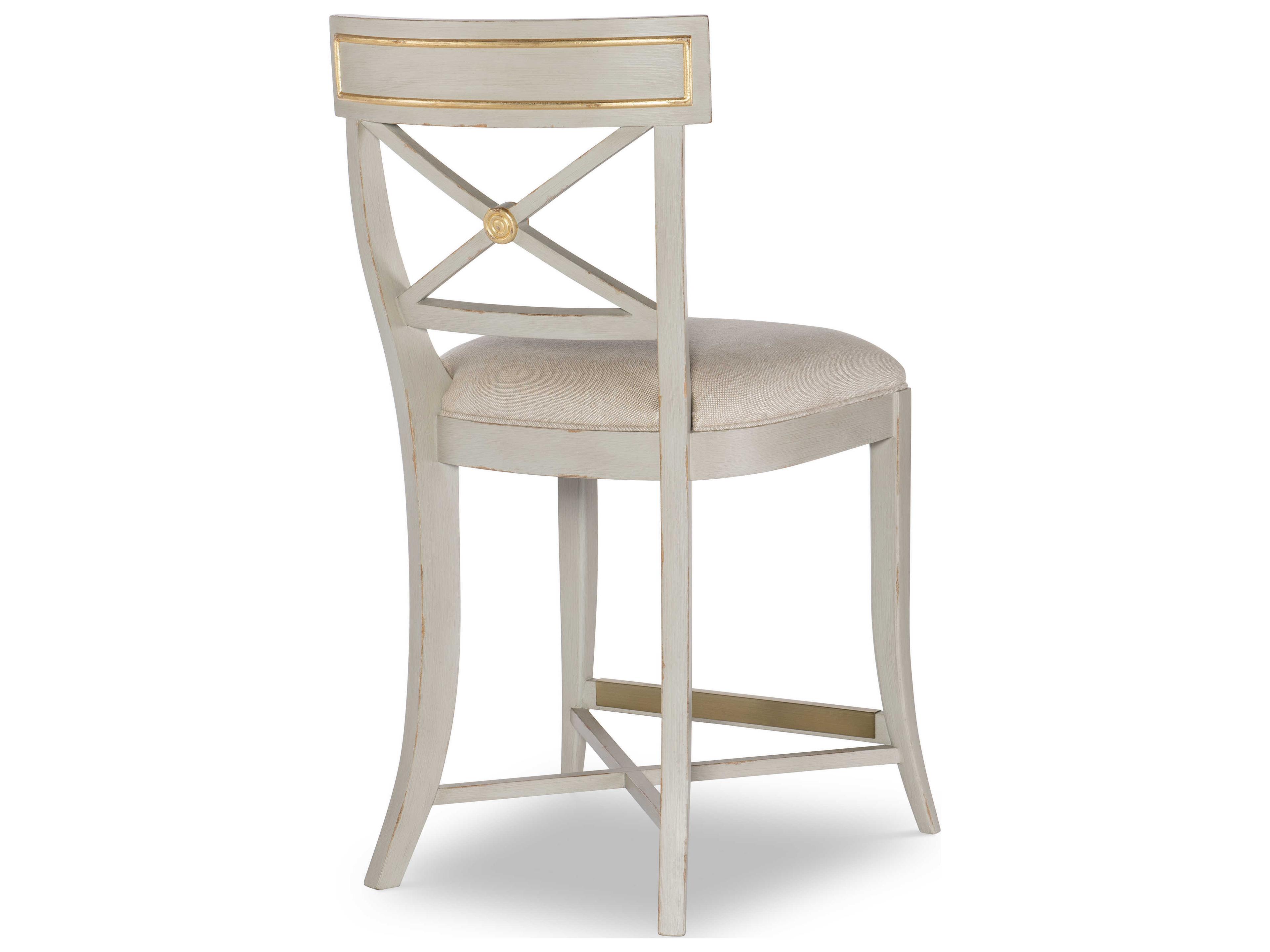 Century Furniture Monarch Upholstered Beech Wood Textured Linen Madeline Counter Stool