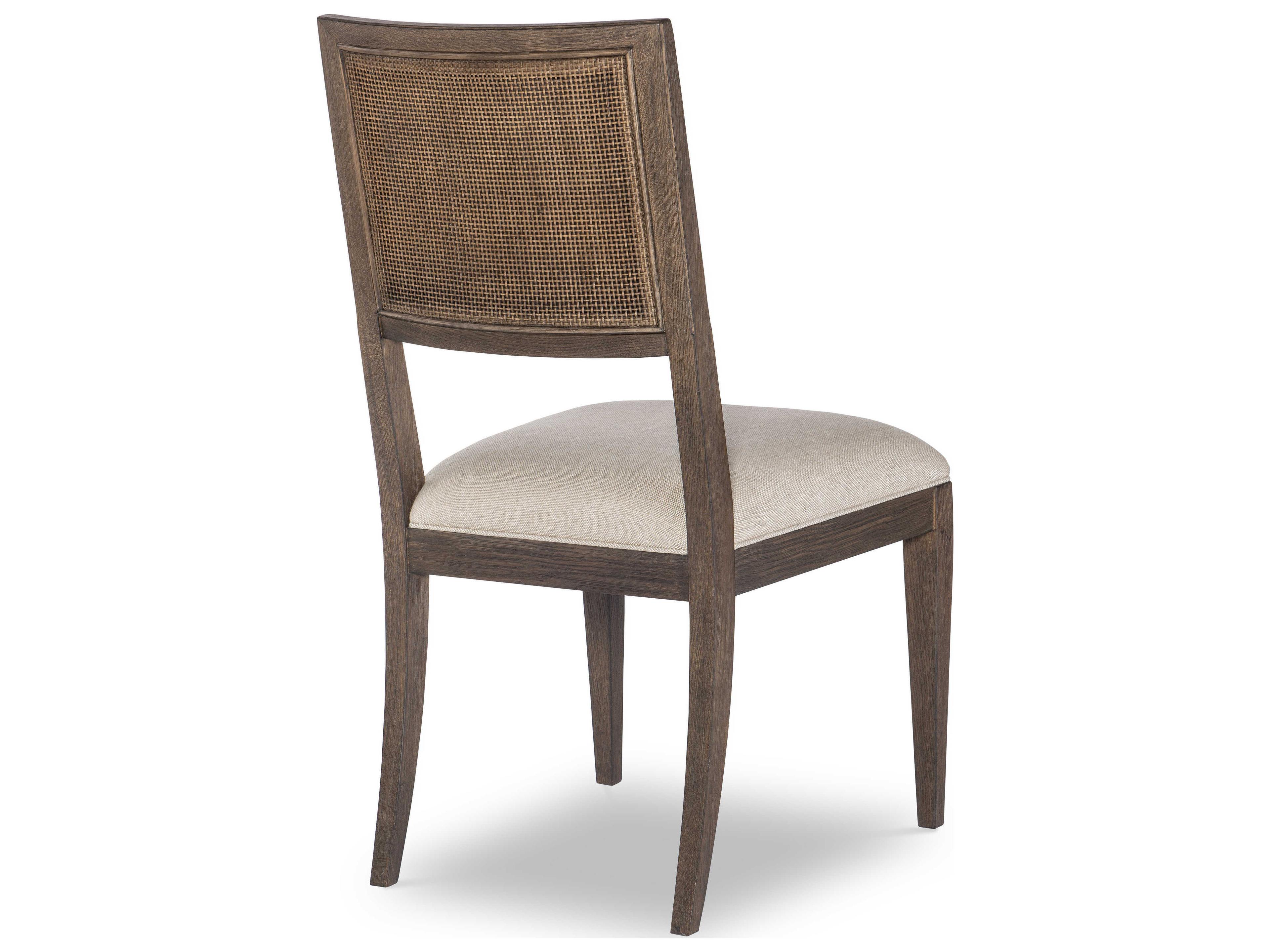 Century Furniture Monarch Oak Wood Brown Upholstered Side Dining Chair
