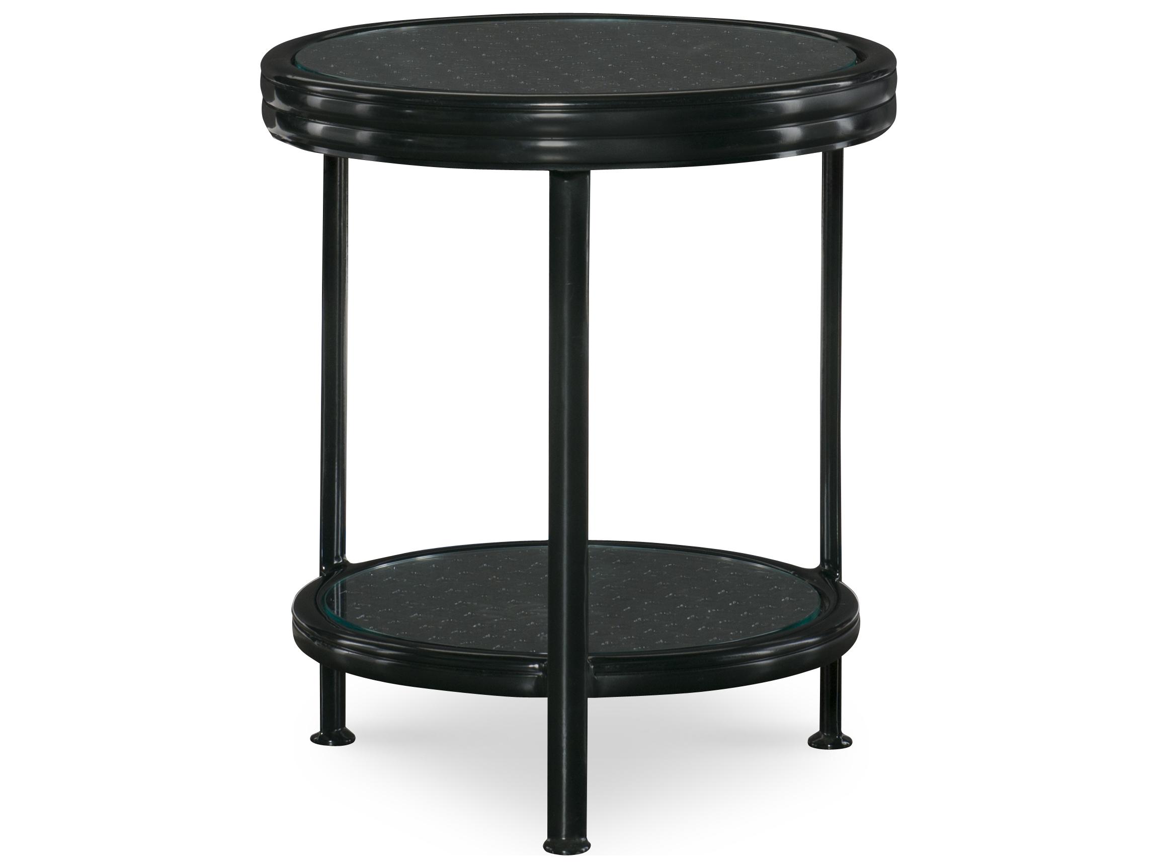 Century Outdoor Thomas O'Brien Augustine Litchfield Green Aluminum Round Tempered Glass Occasional Table