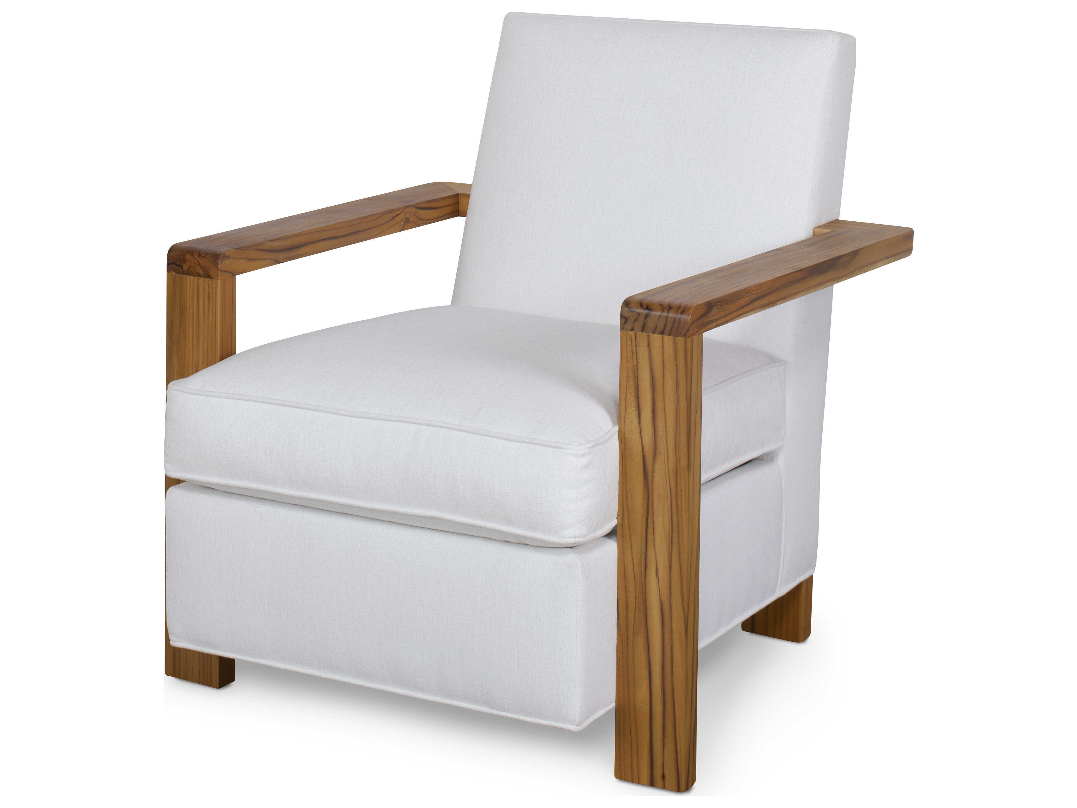 Century Outdoor Carrier And Company Teak Cushion Lounge Chair