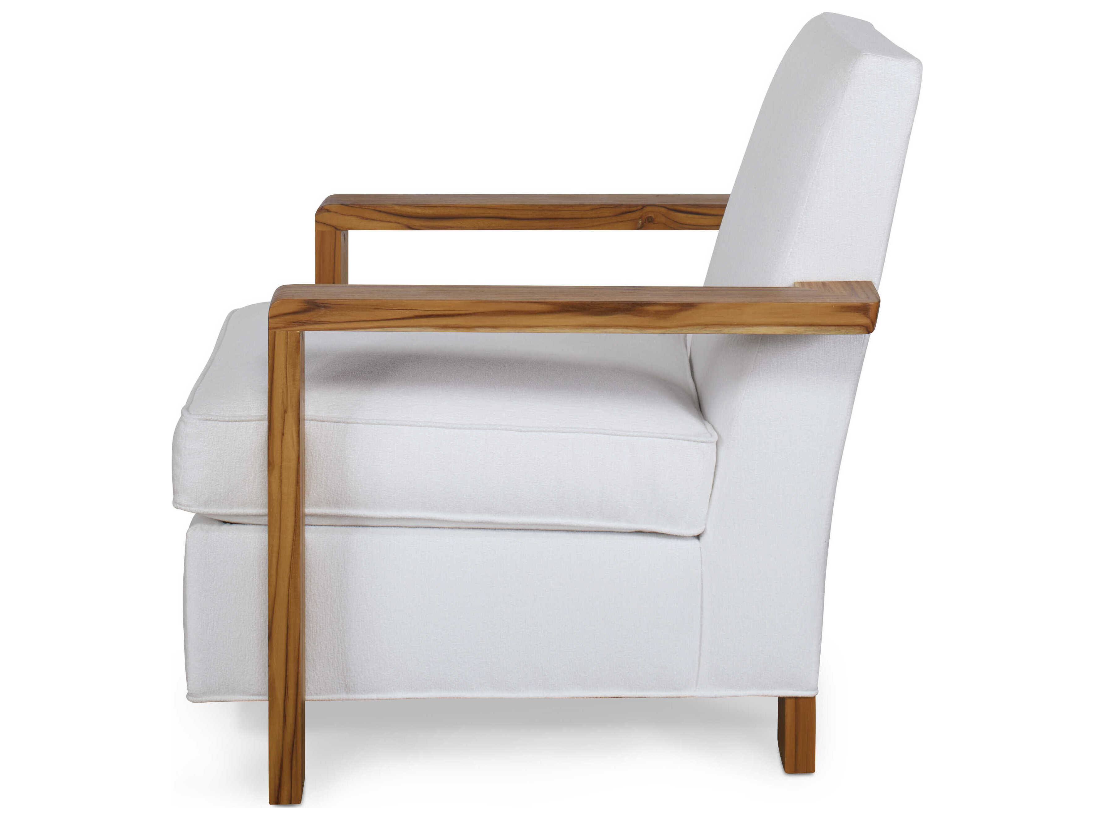 Century Outdoor Carrier And Company Teak Cushion Lounge Chair