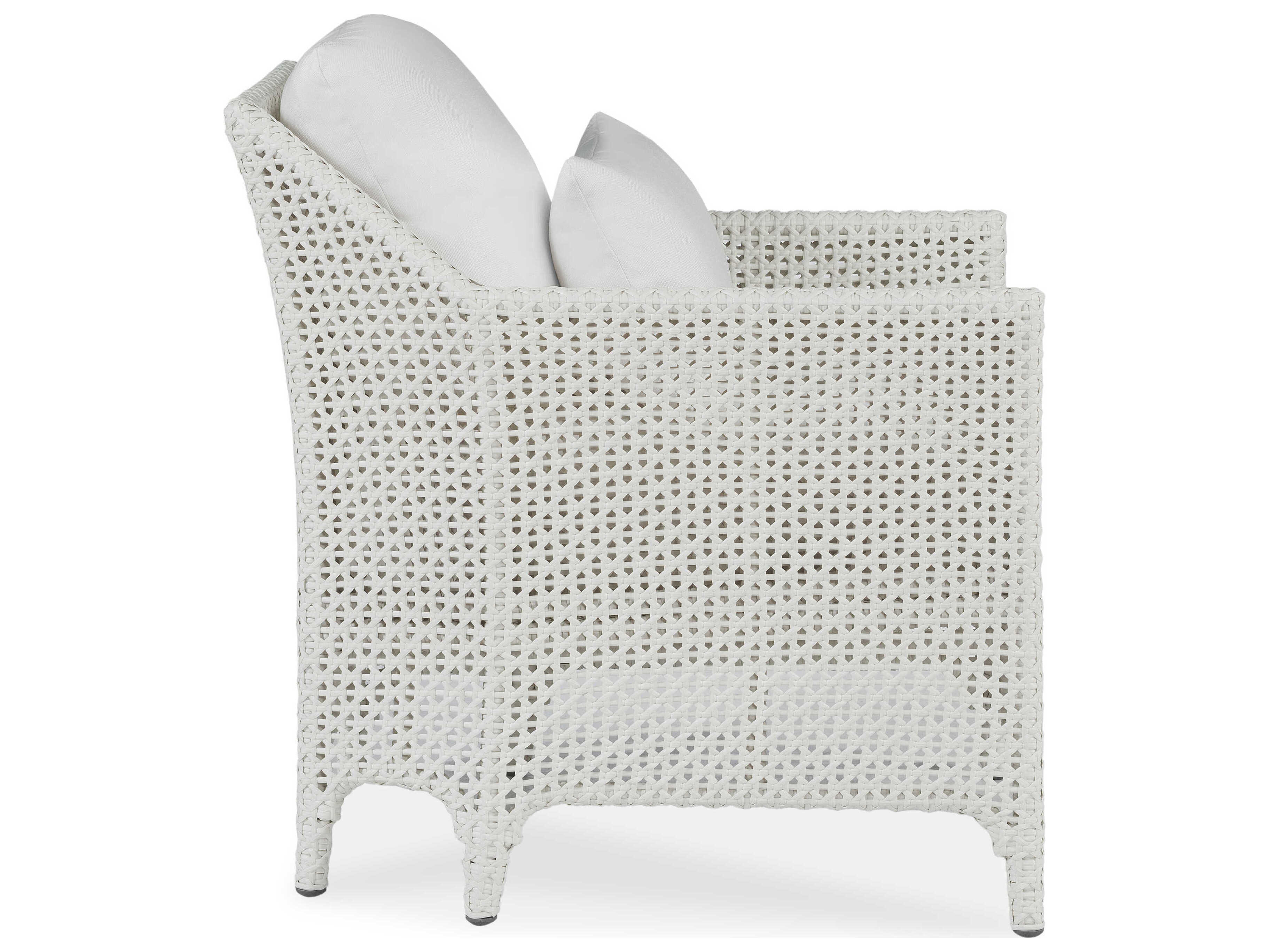 Century Outdoor Tangier Chalk White Wicker Cushion Lounge Chair