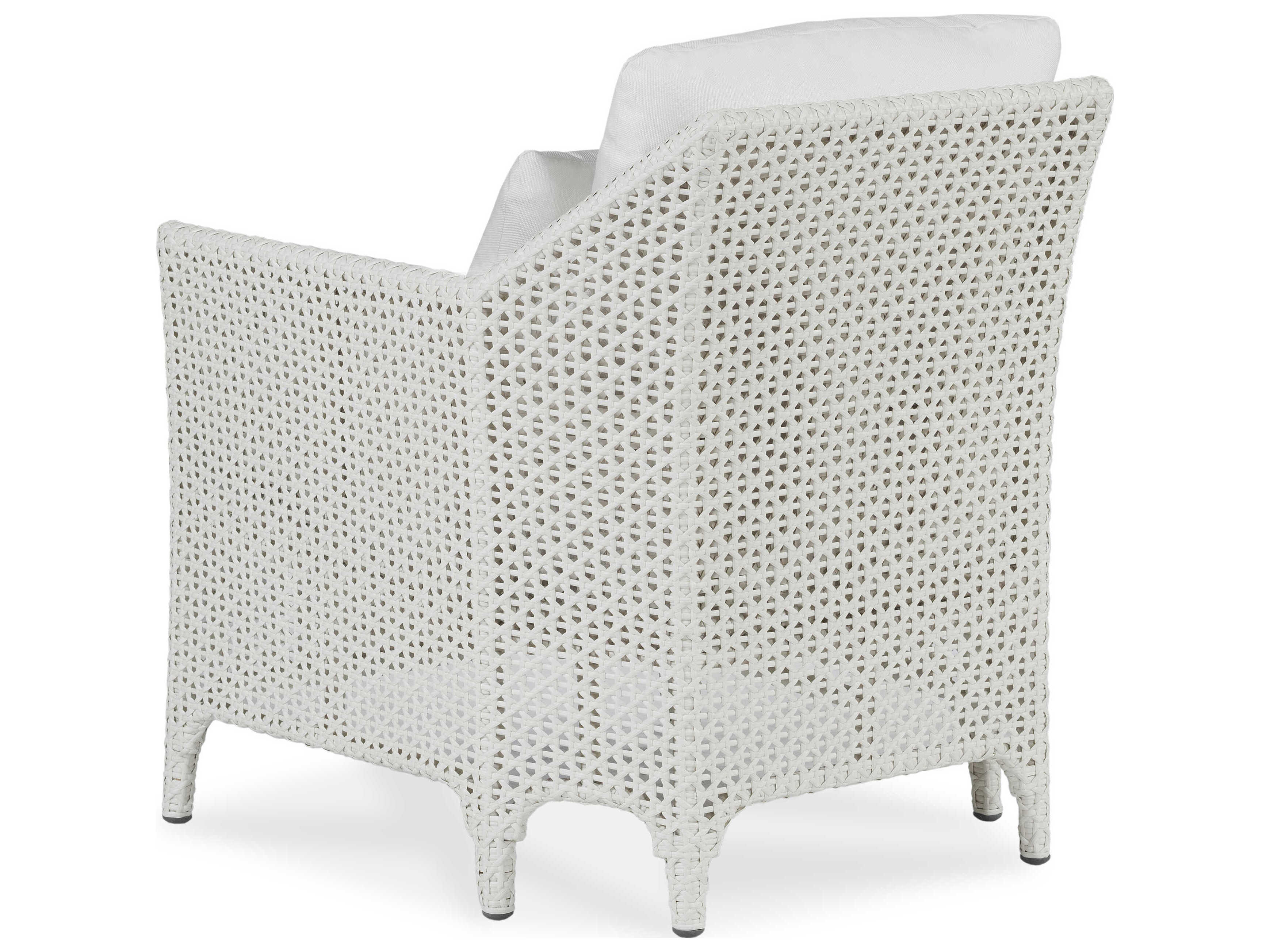 Century Outdoor Tangier Chalk White Wicker Cushion Lounge Chair