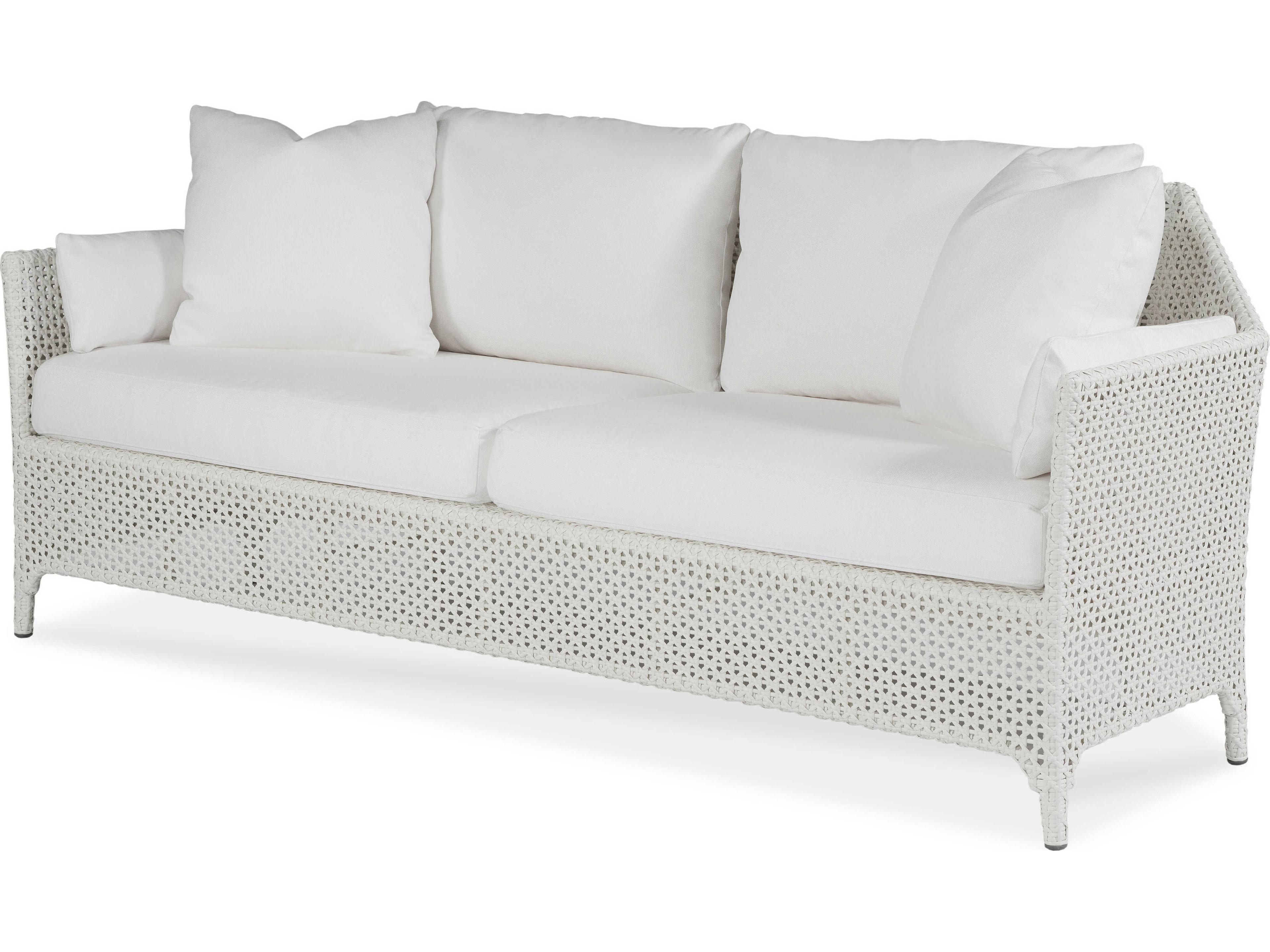 Century Outdoor Tangier Chalk White Wicker Cushion Sofa