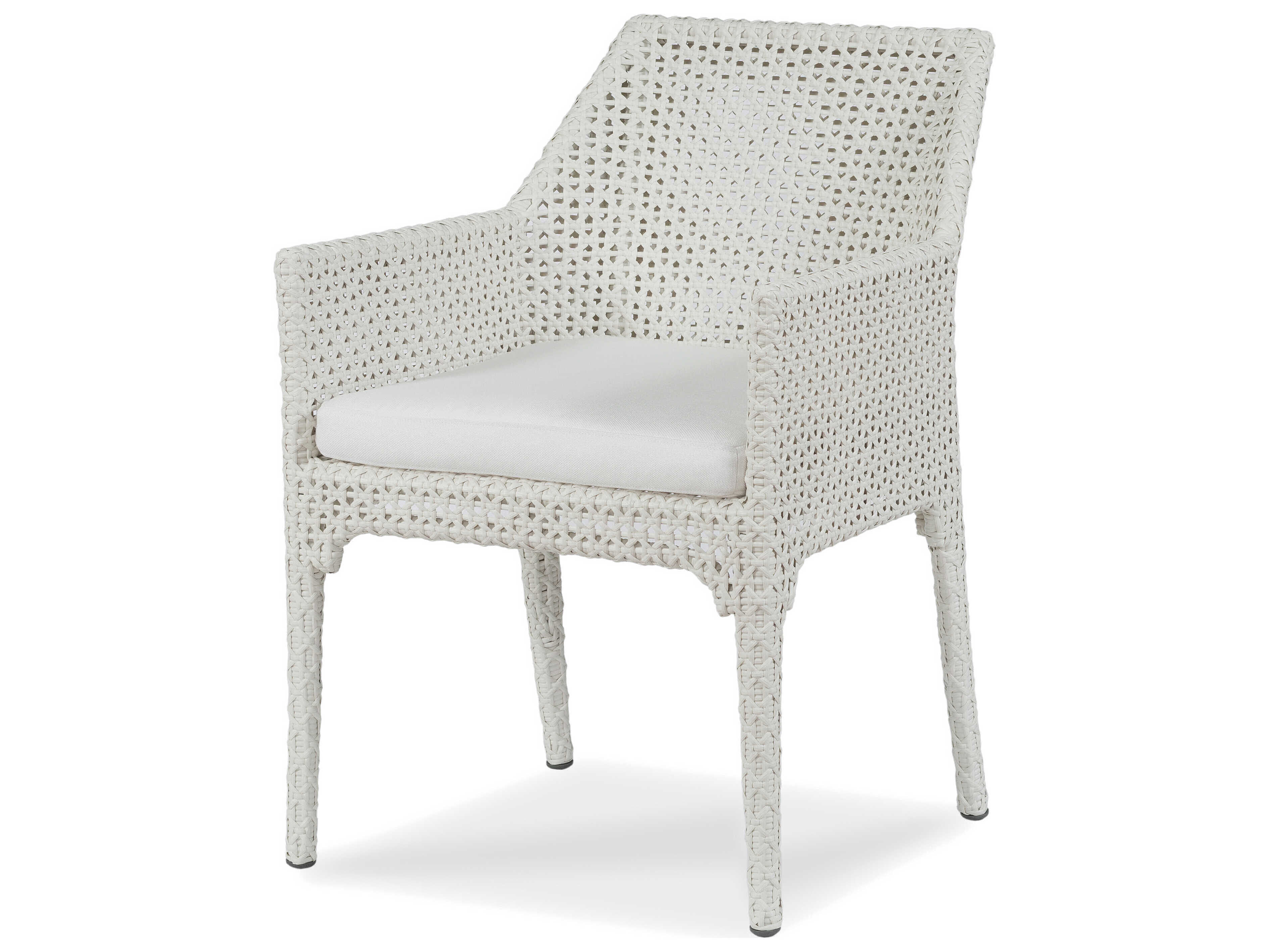 Century Outdoor Tangier Chalk White Wicker Cushion Dining Chair