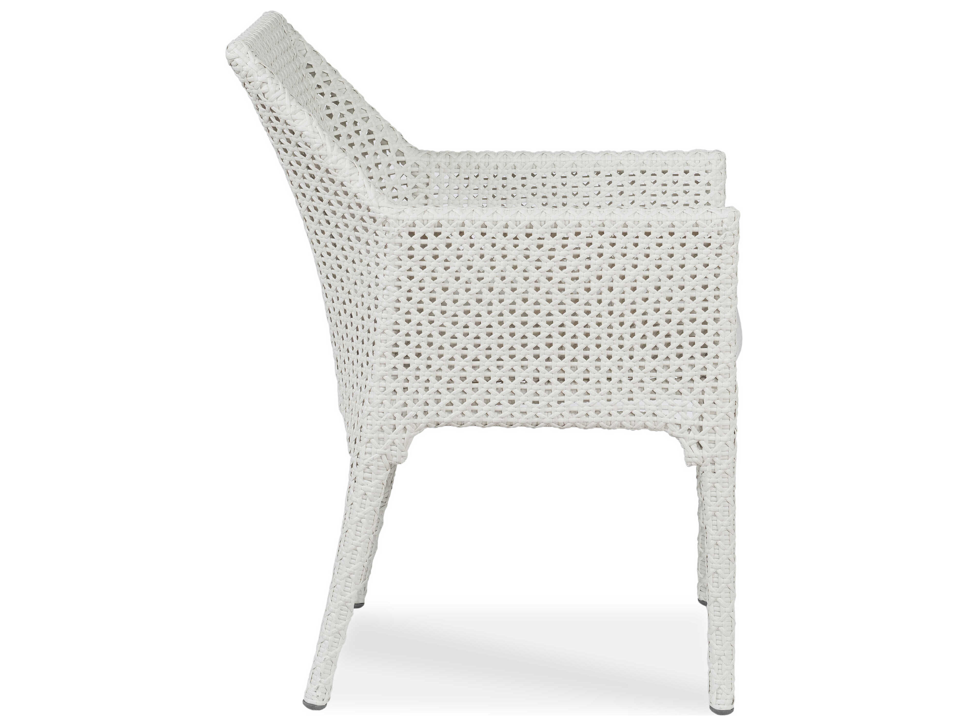 Century Outdoor Tangier Chalk White Wicker Cushion Dining Chair